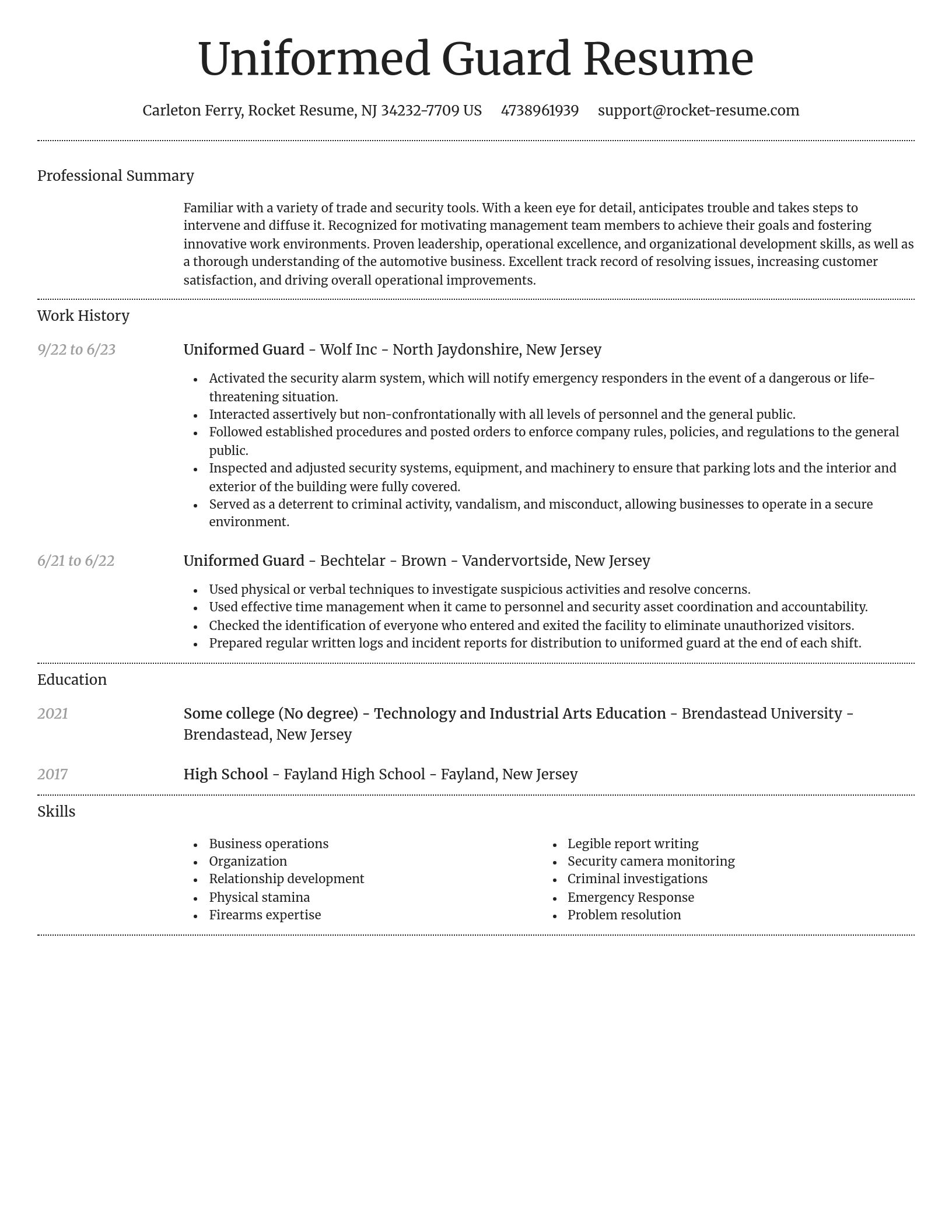 Dignified resume template