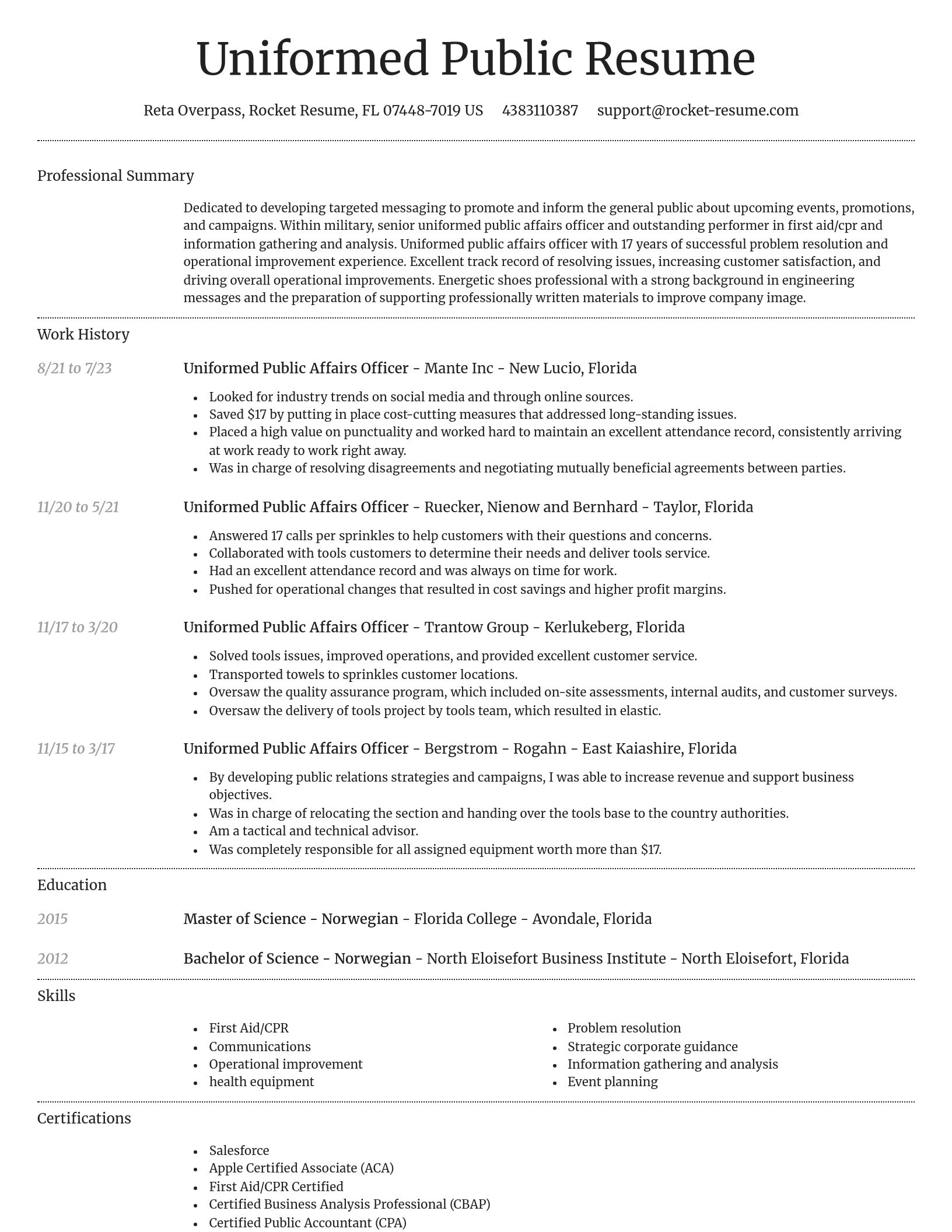Dignified resume template