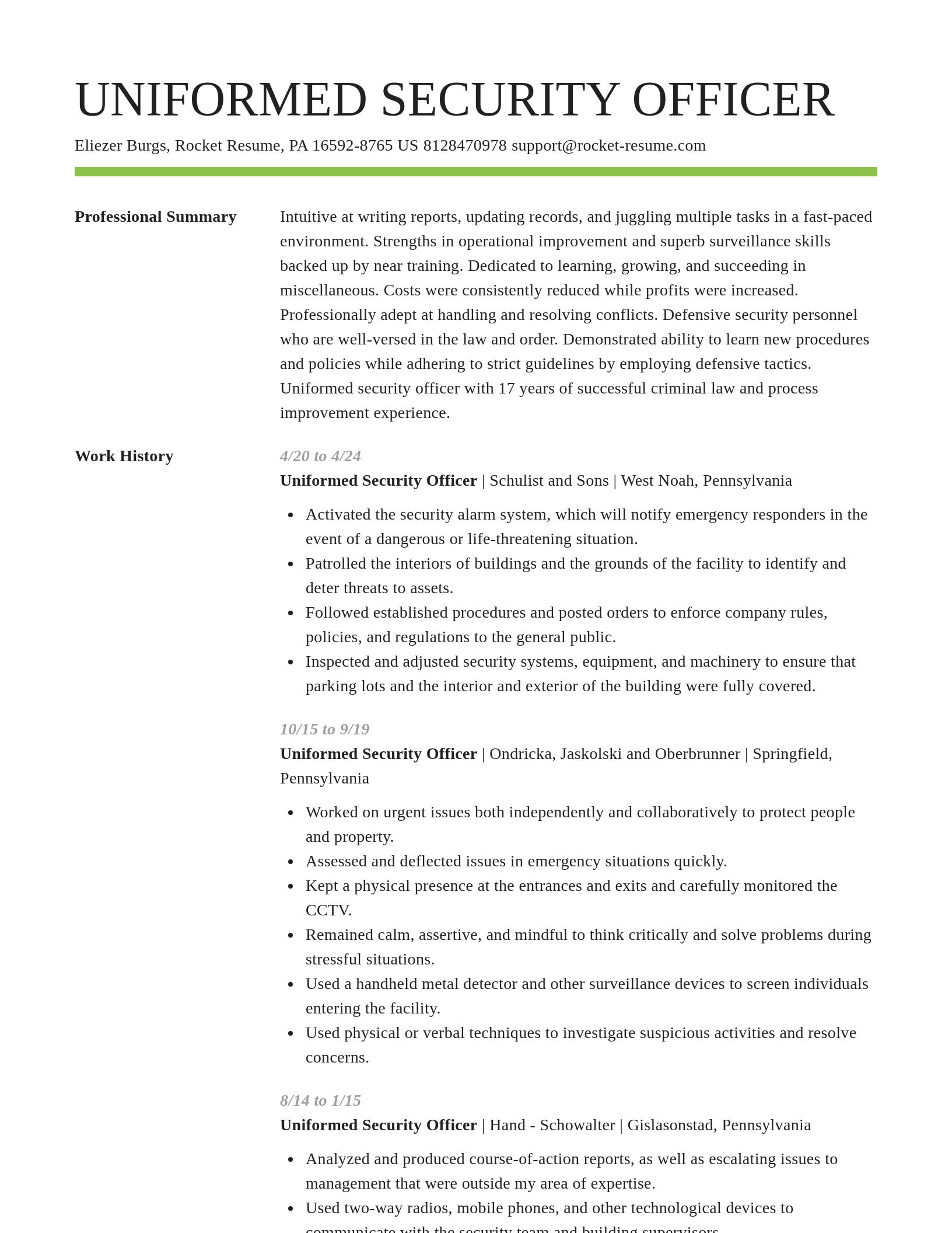 Smart resume template