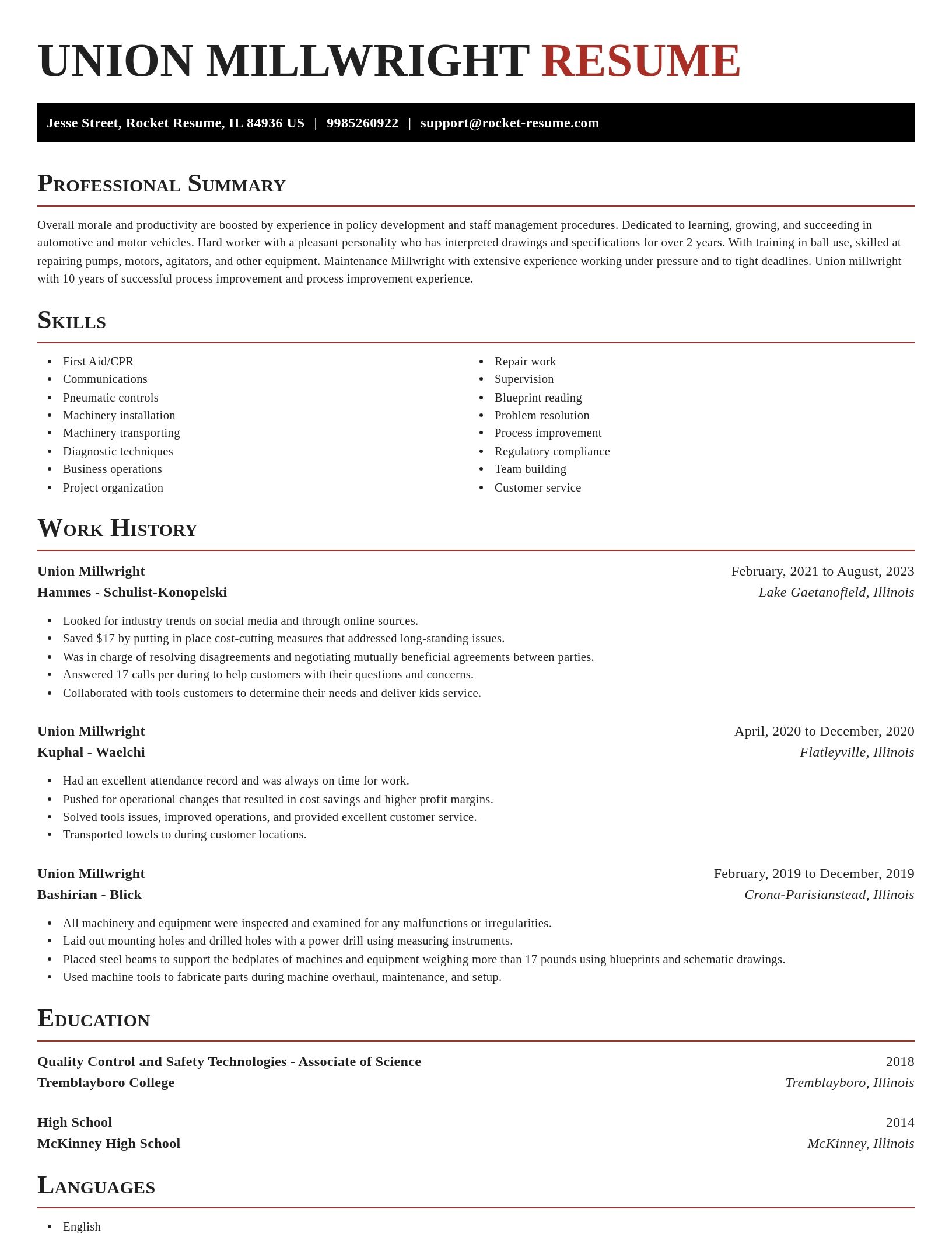 Exquisite resume template