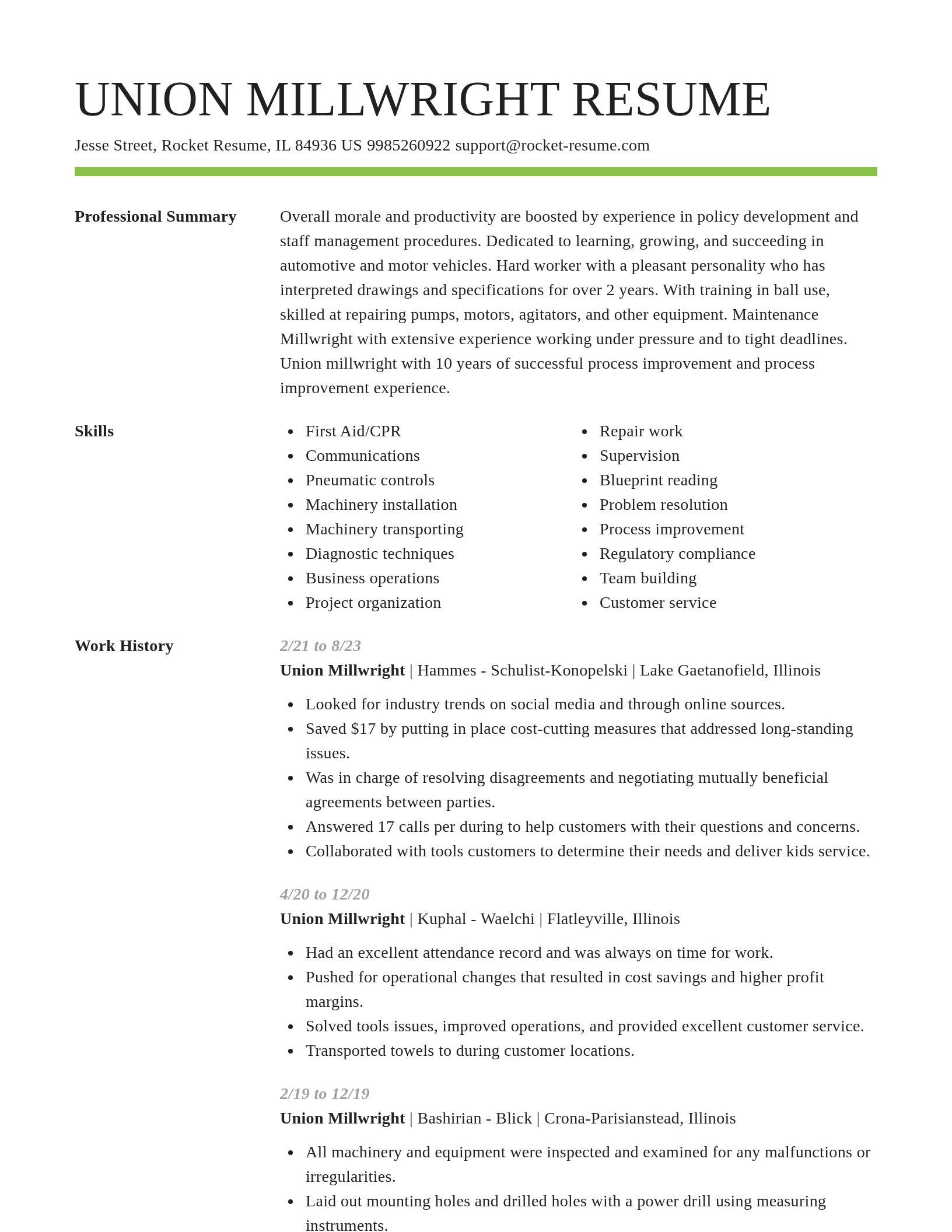 Smart resume template