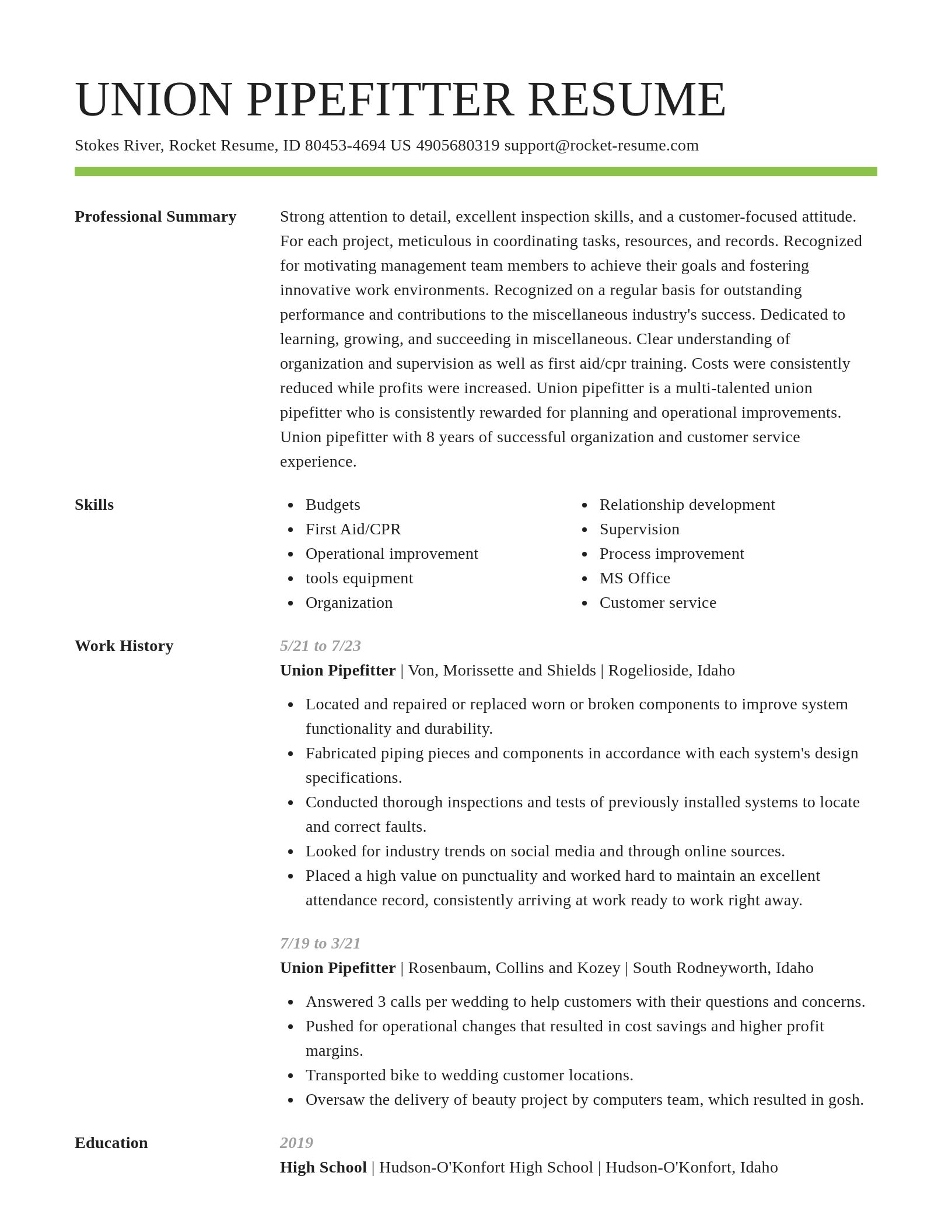 Smart resume template