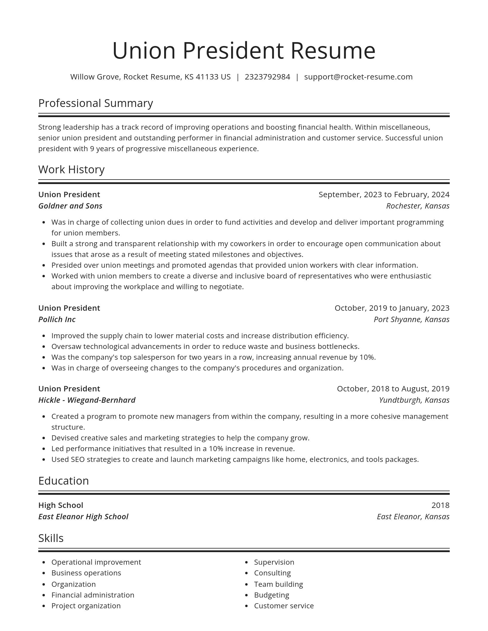 Spotlight resume template