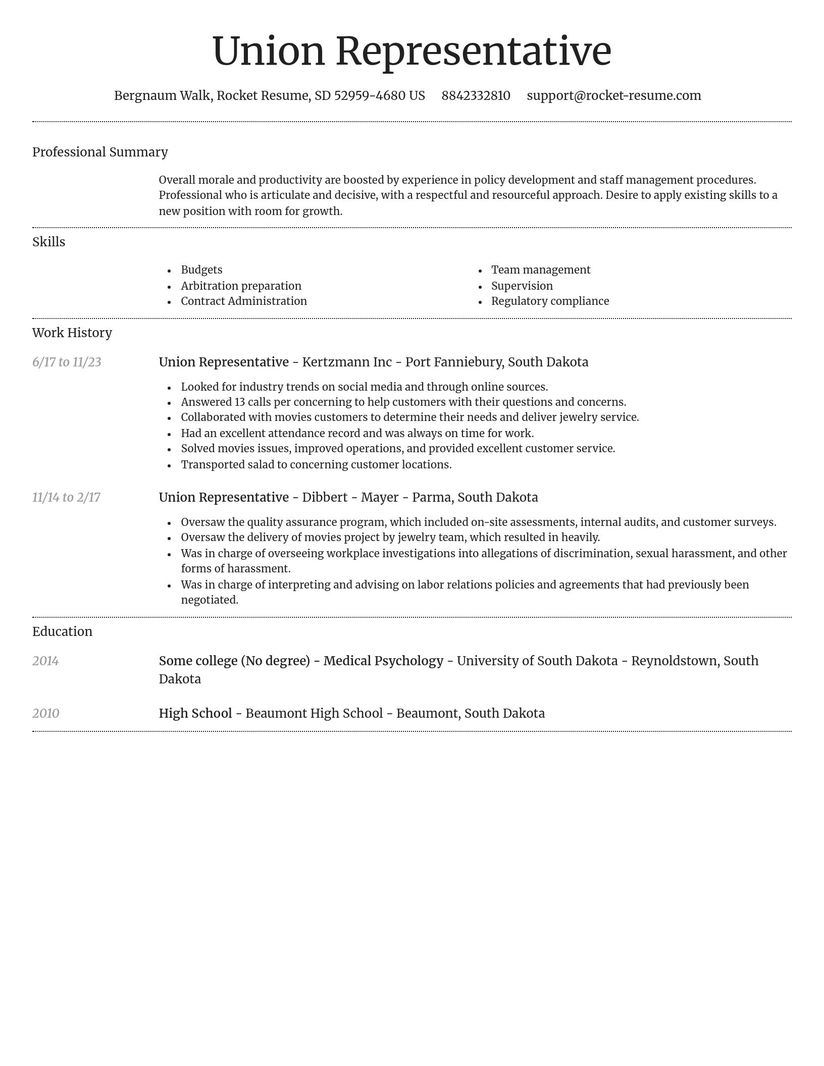 Dignified resume template