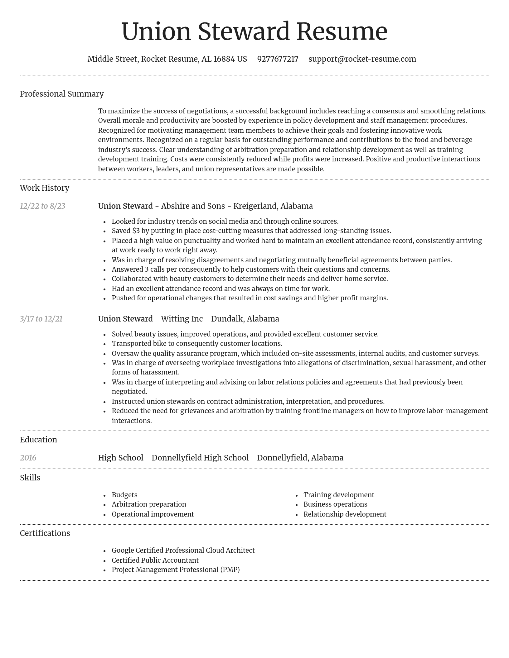 Dignified resume template