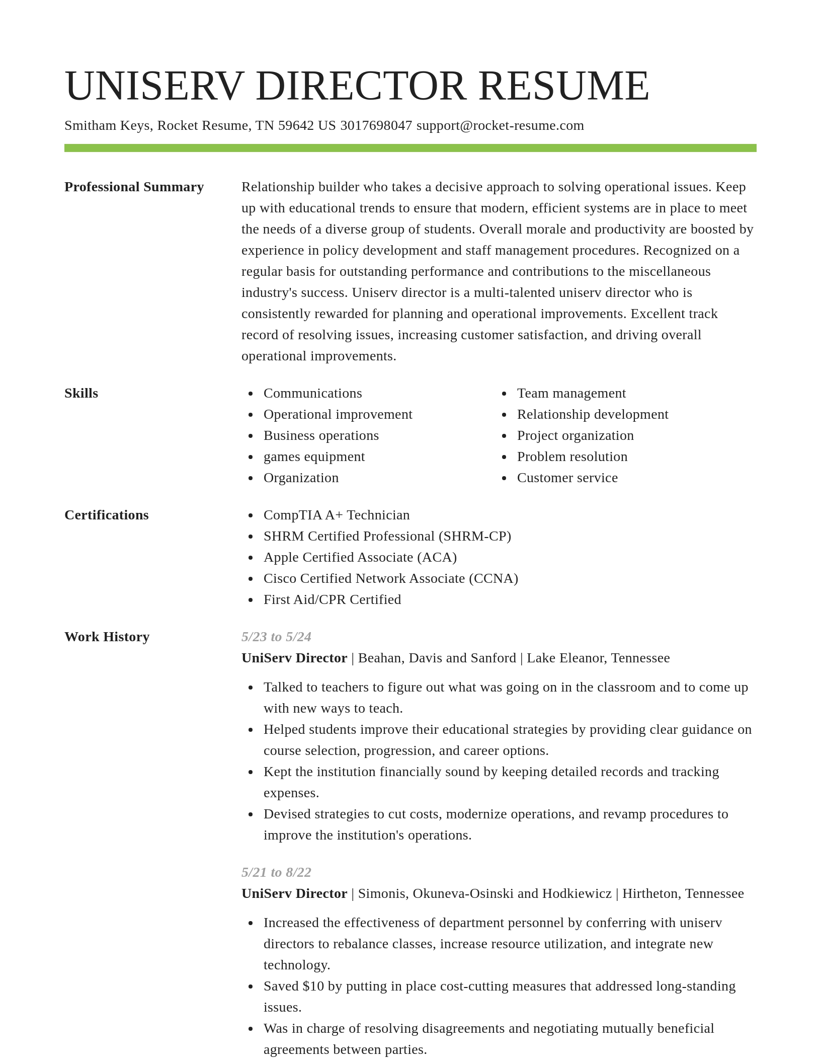 Smart resume template