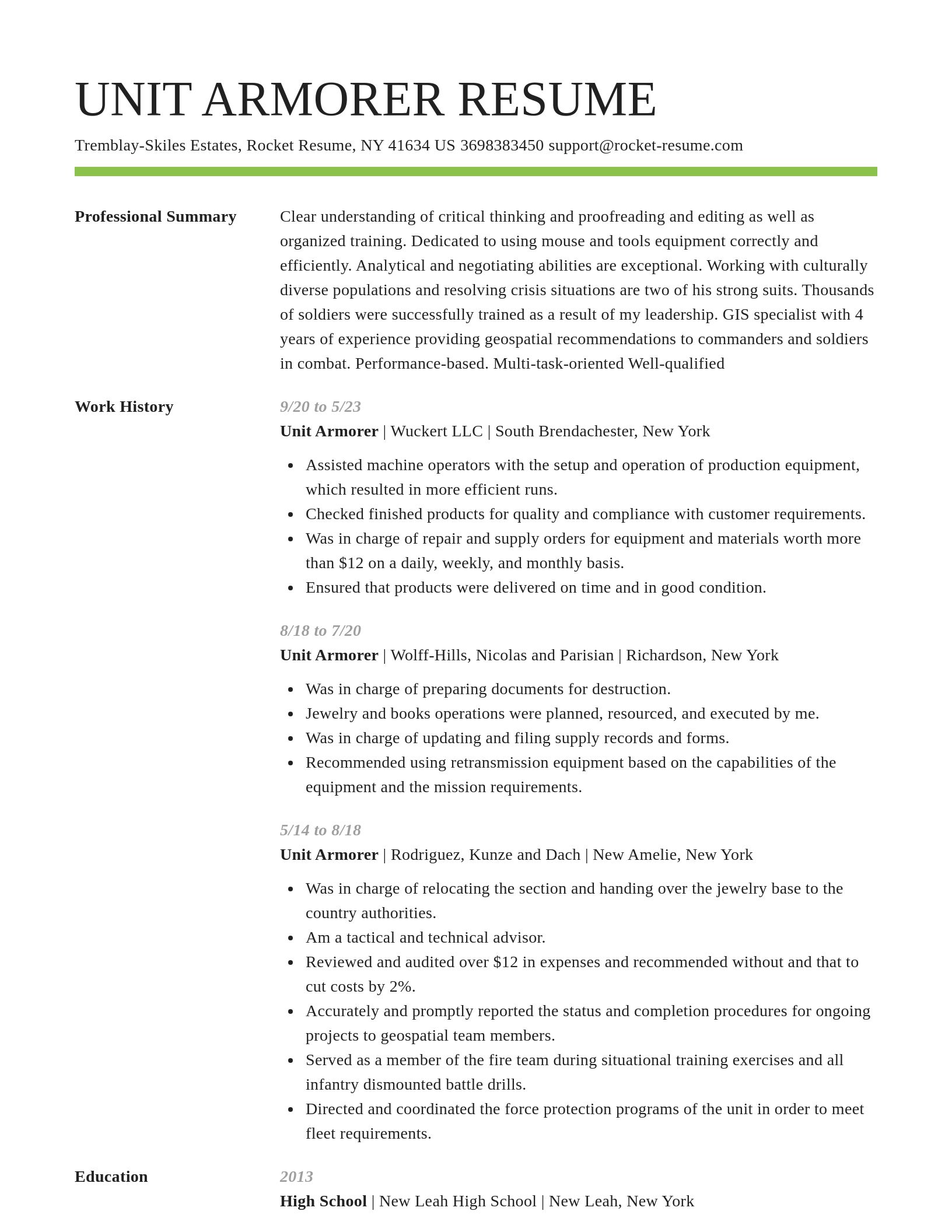 Smart resume template
