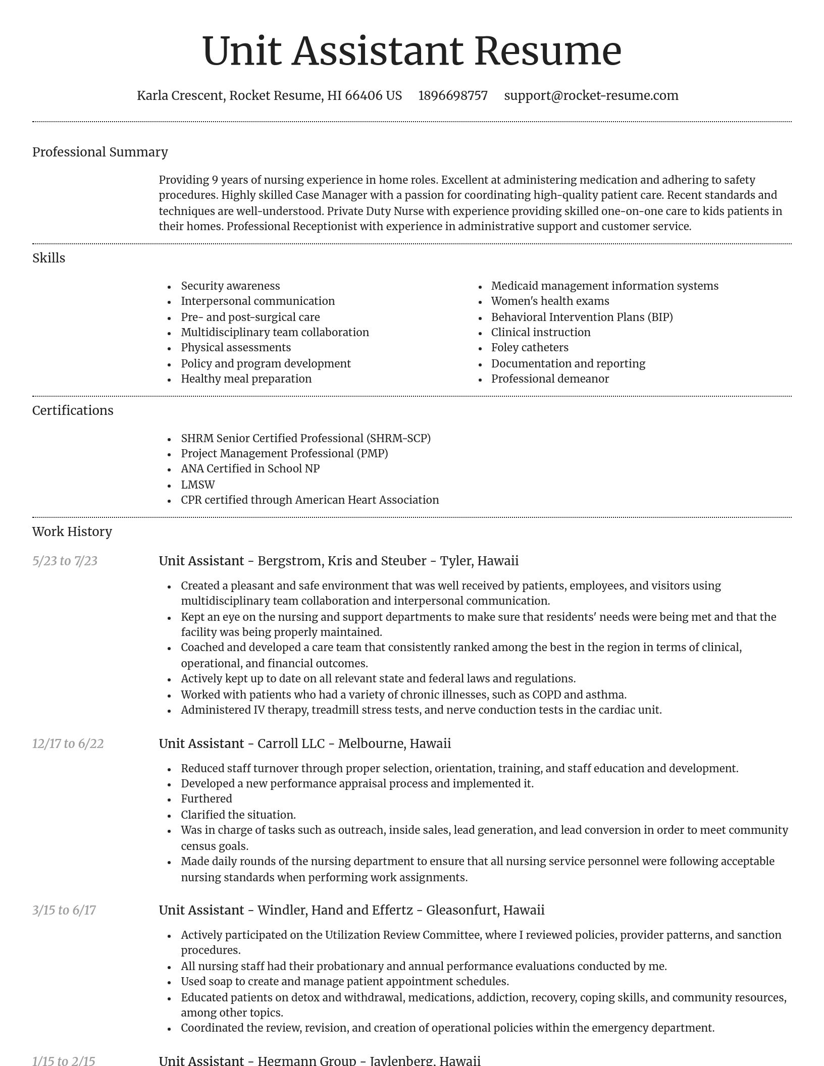 Dignified resume template