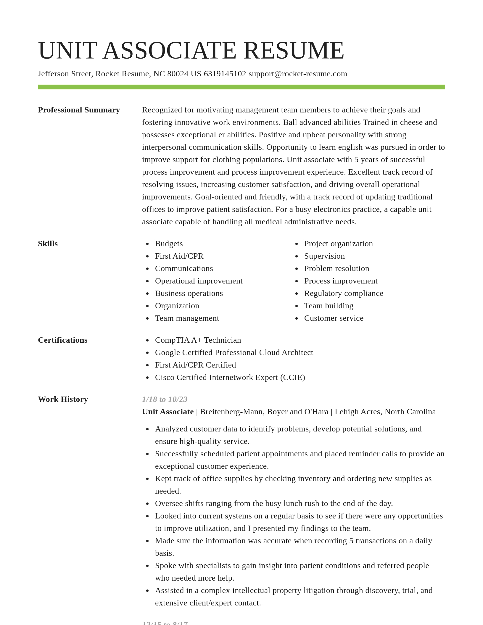 Smart resume template