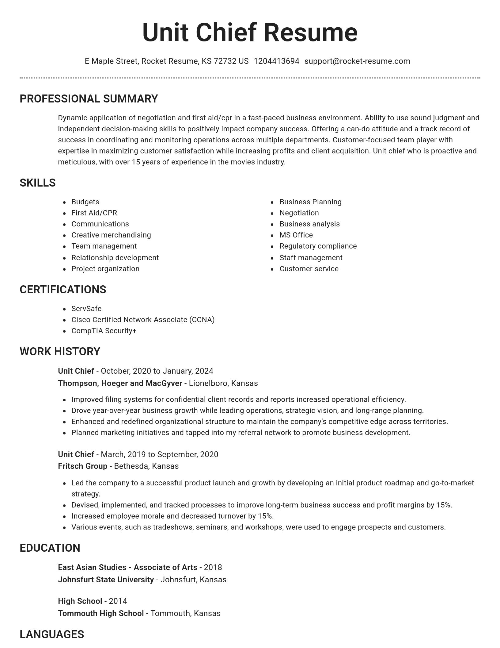 Brilliant resume template