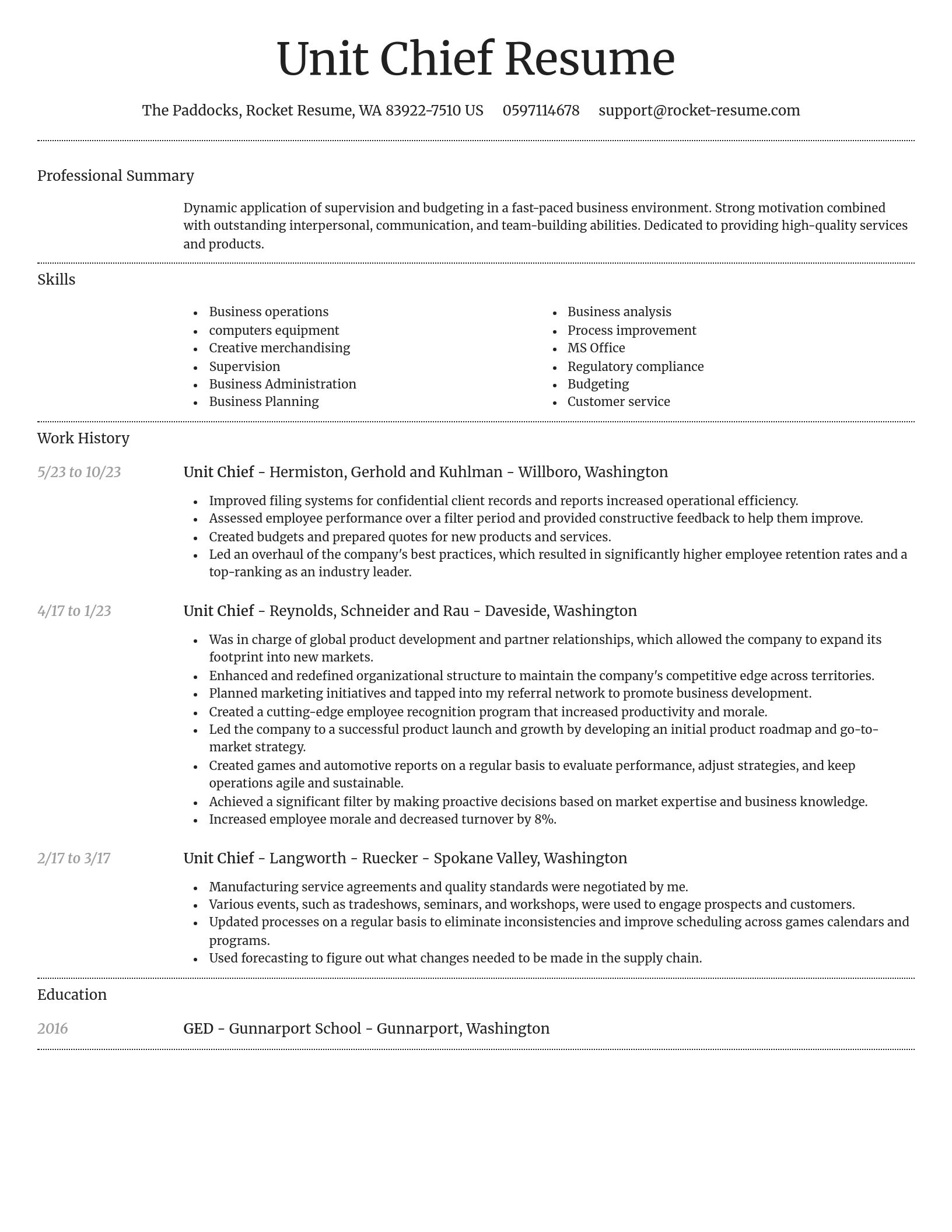 Dignified resume template
