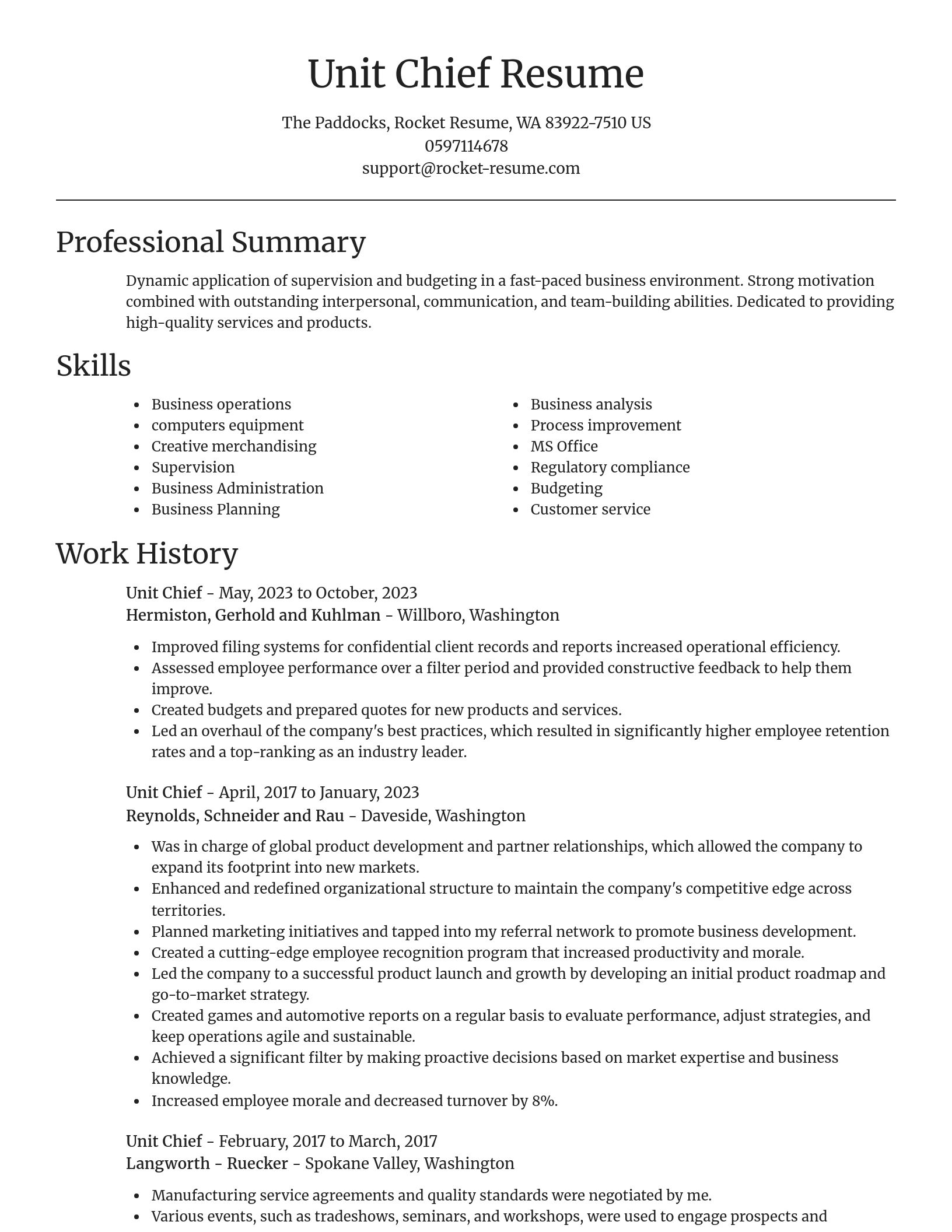 Focal Point resume template