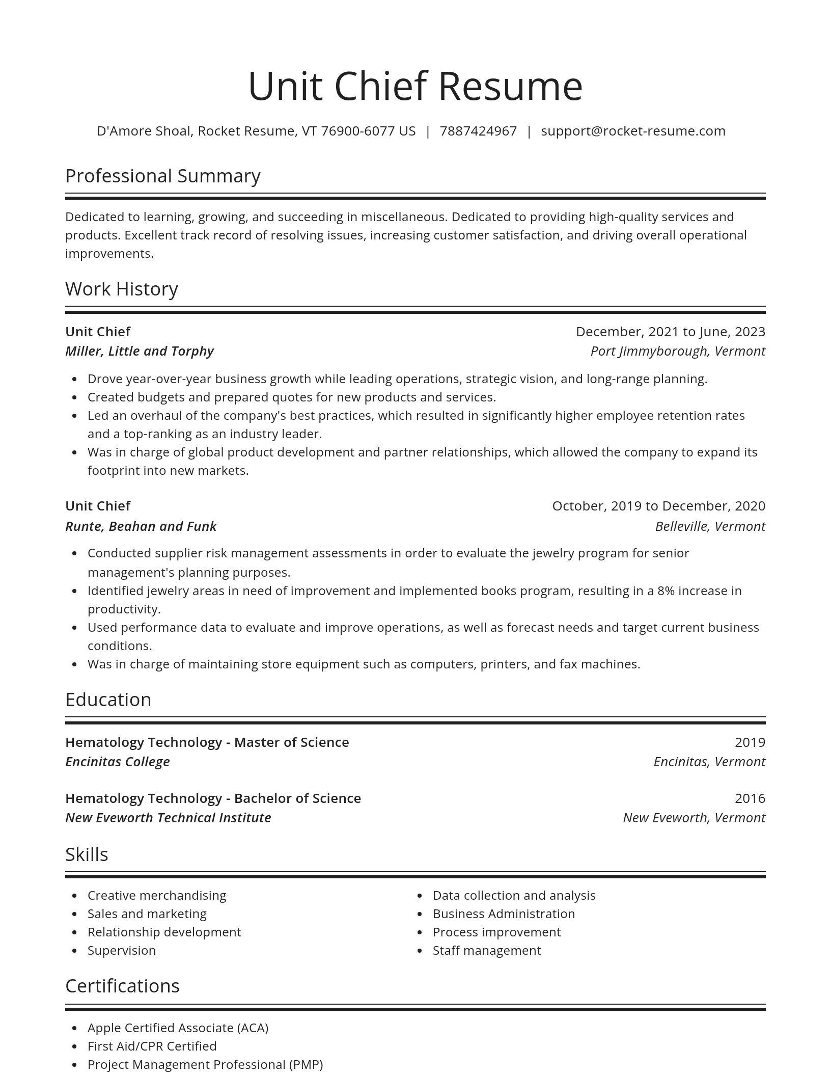 Spotlight resume template