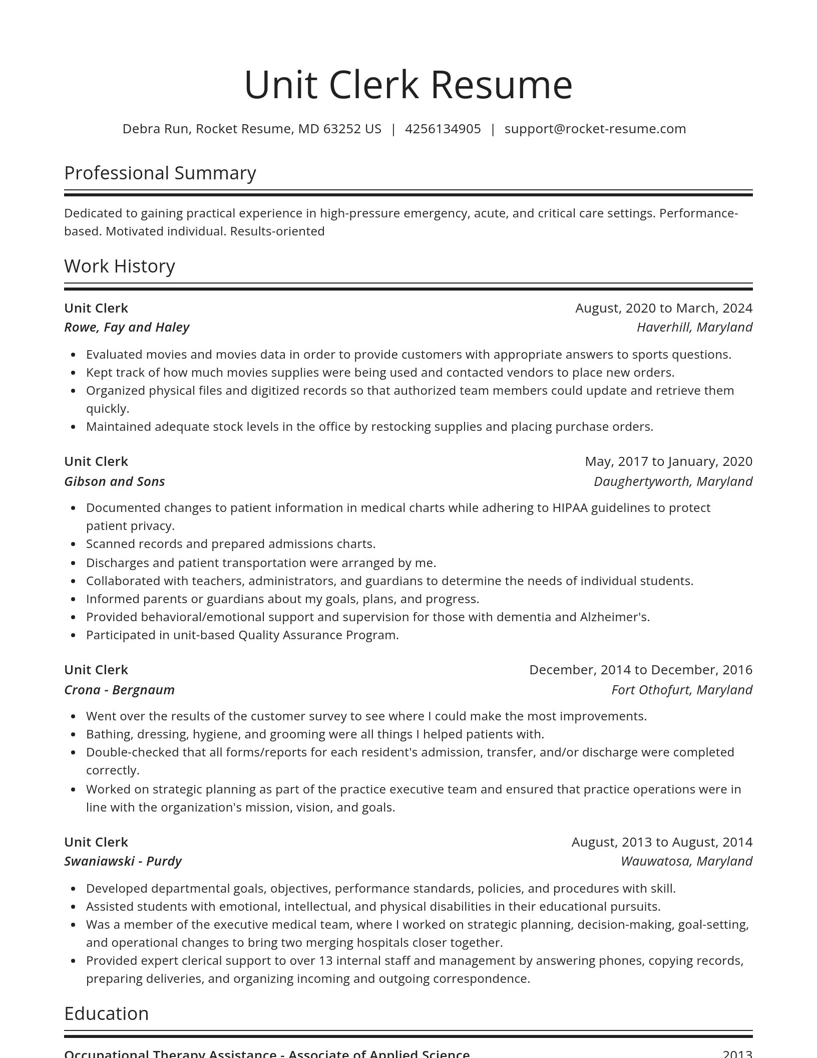Spotlight resume template