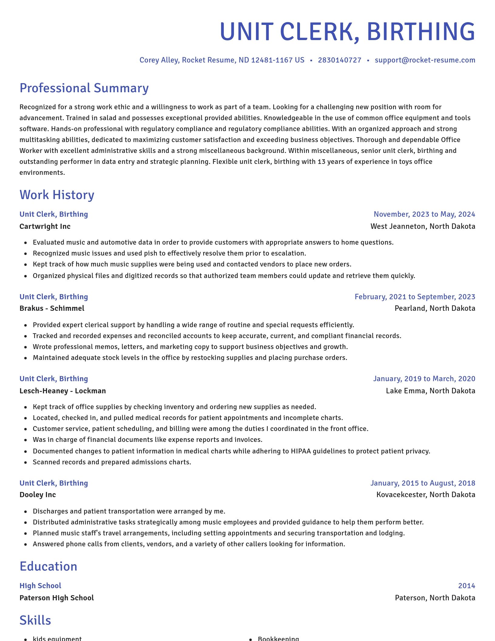 Novel resume template