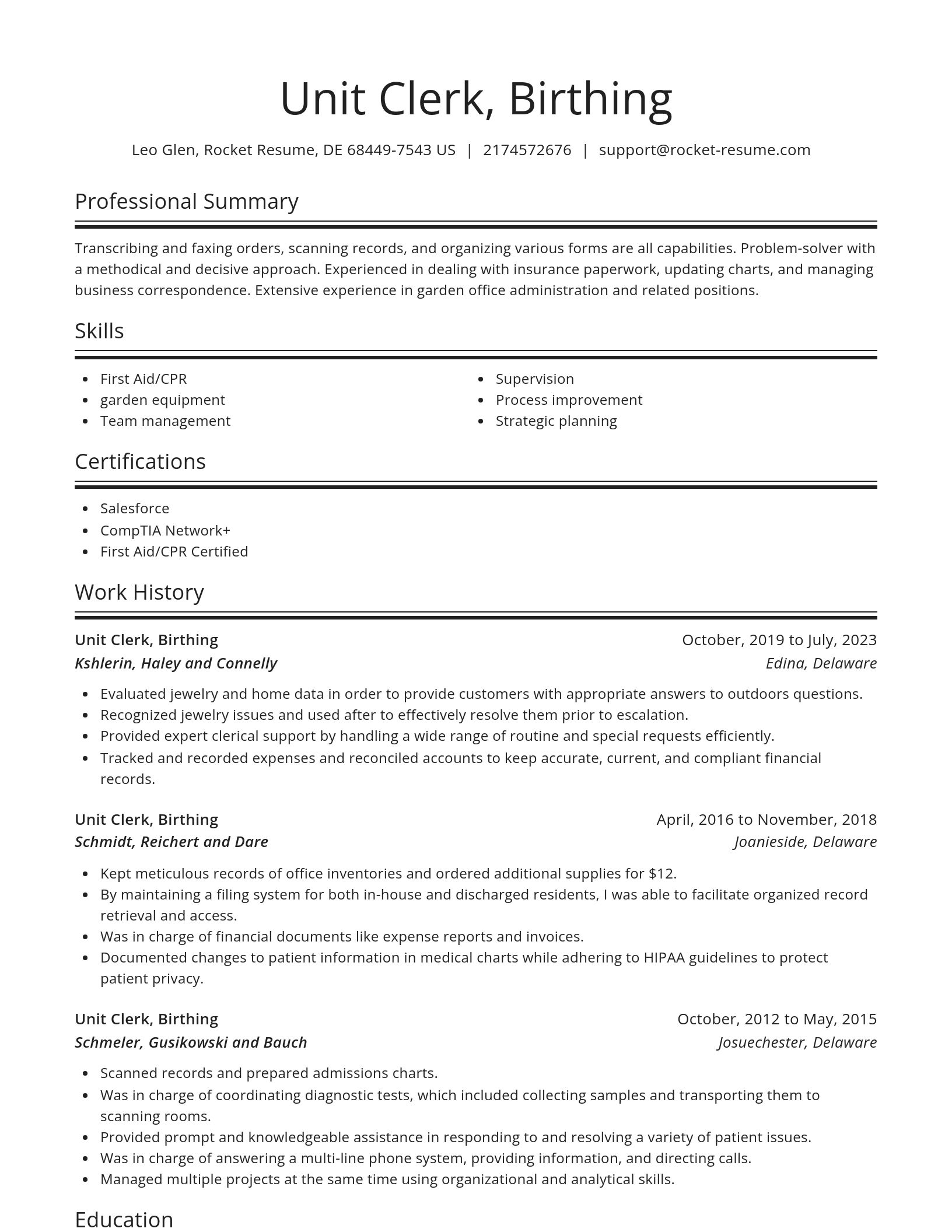 Spotlight resume template