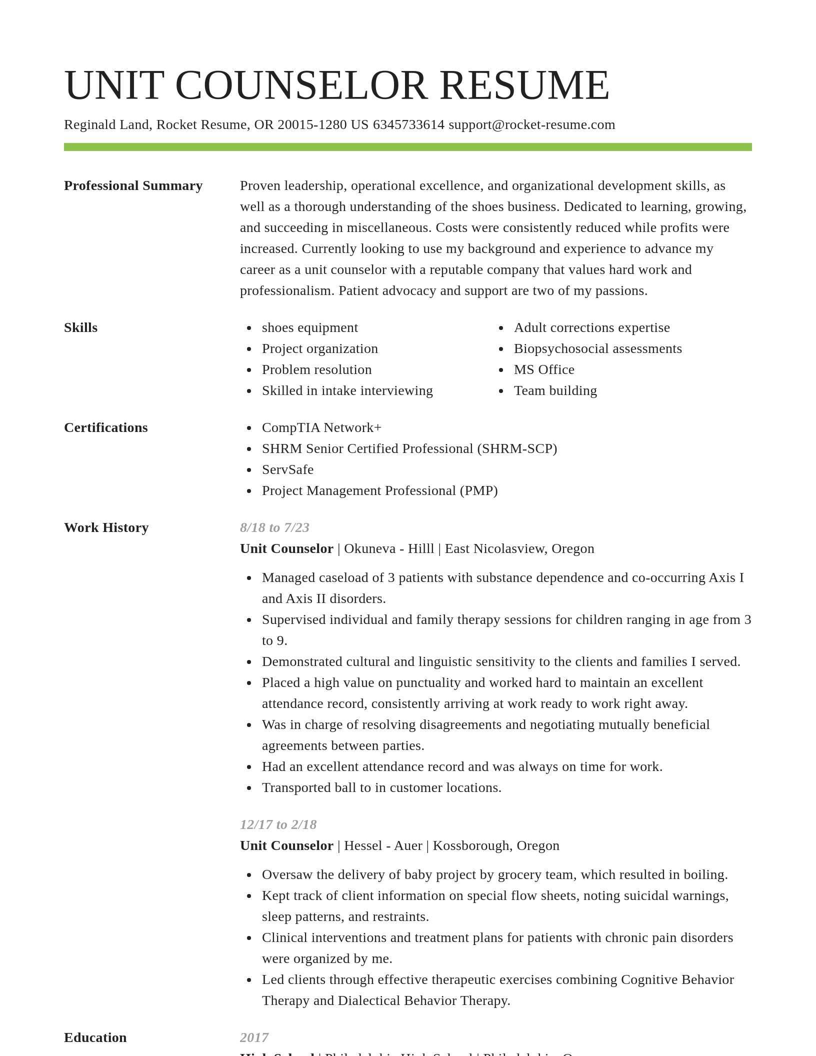 Smart resume template