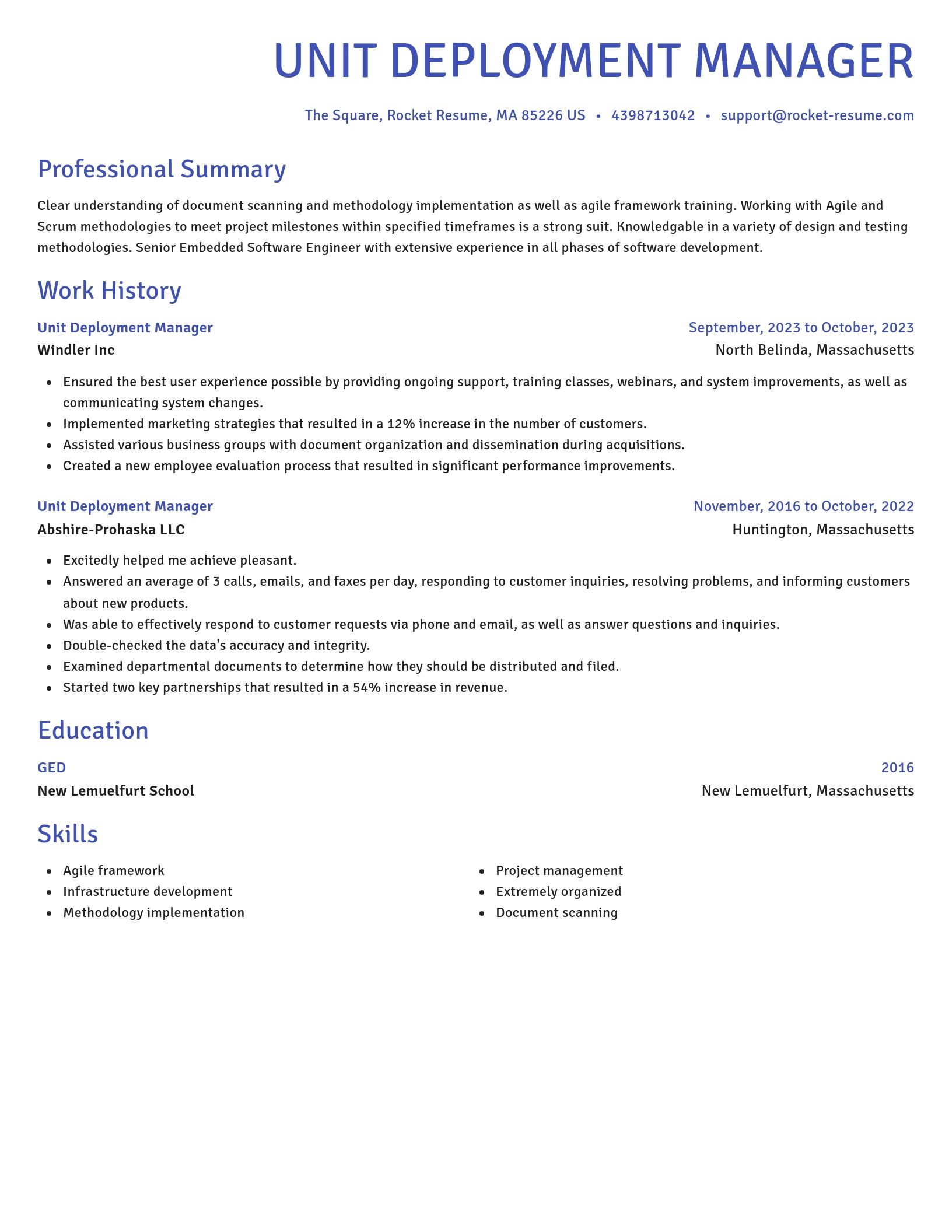 Novel resume template