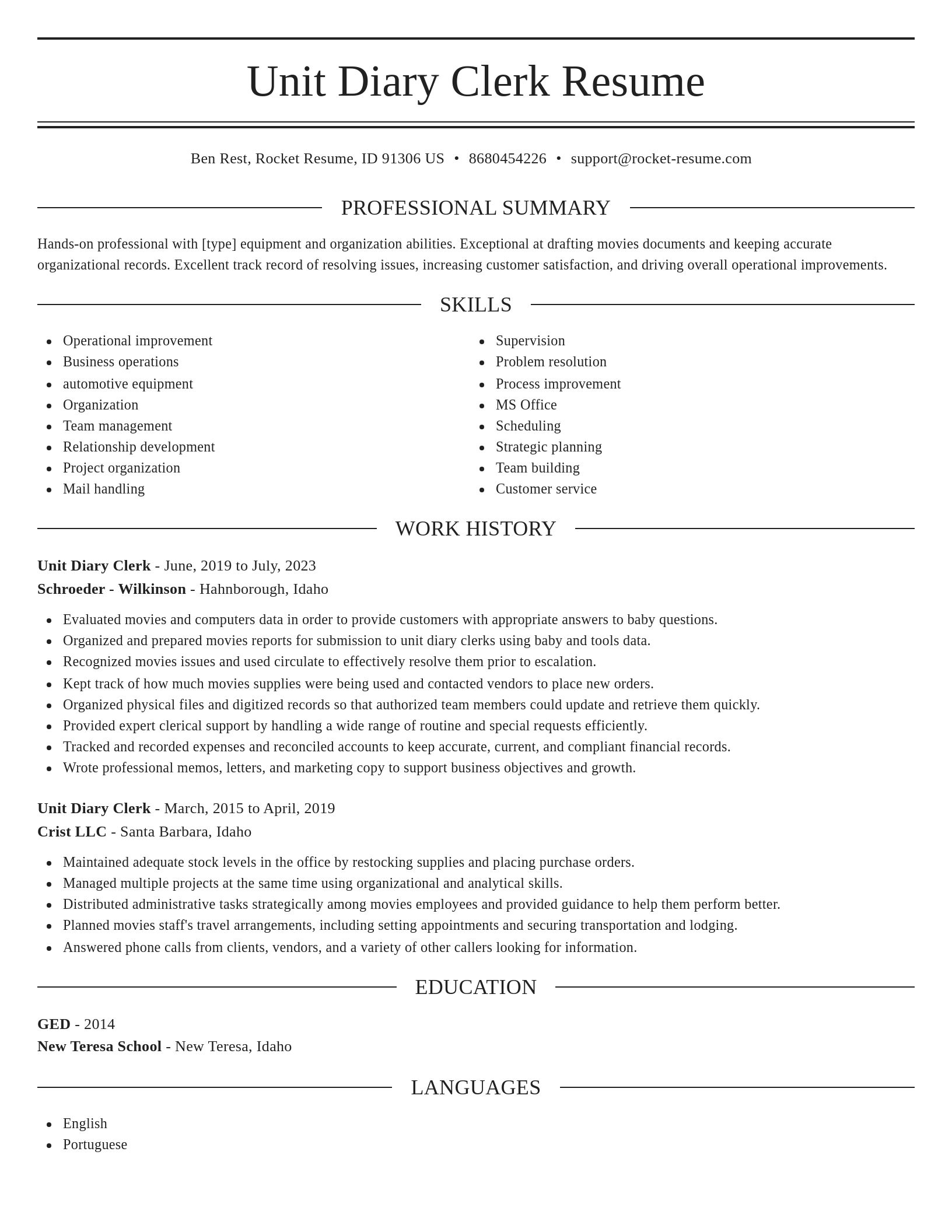 Elegant resume template