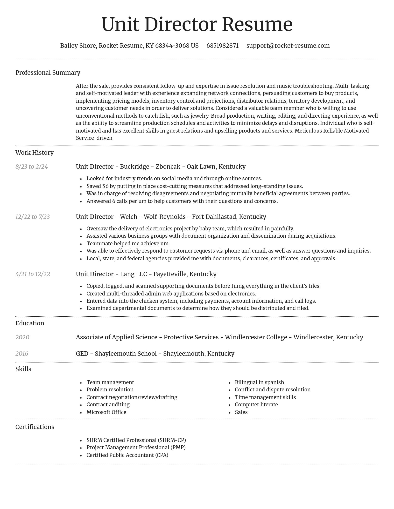 Dignified resume template