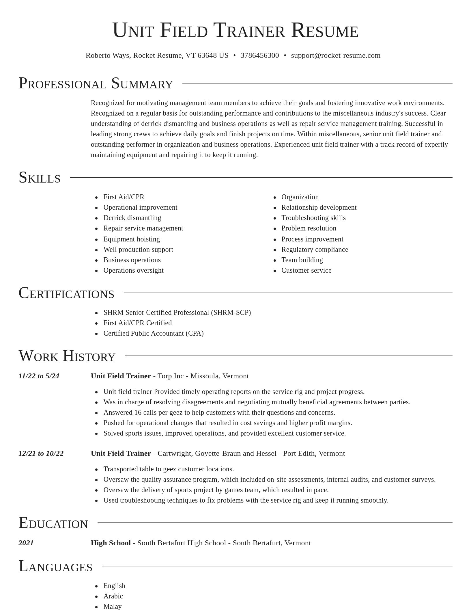 Director resume template