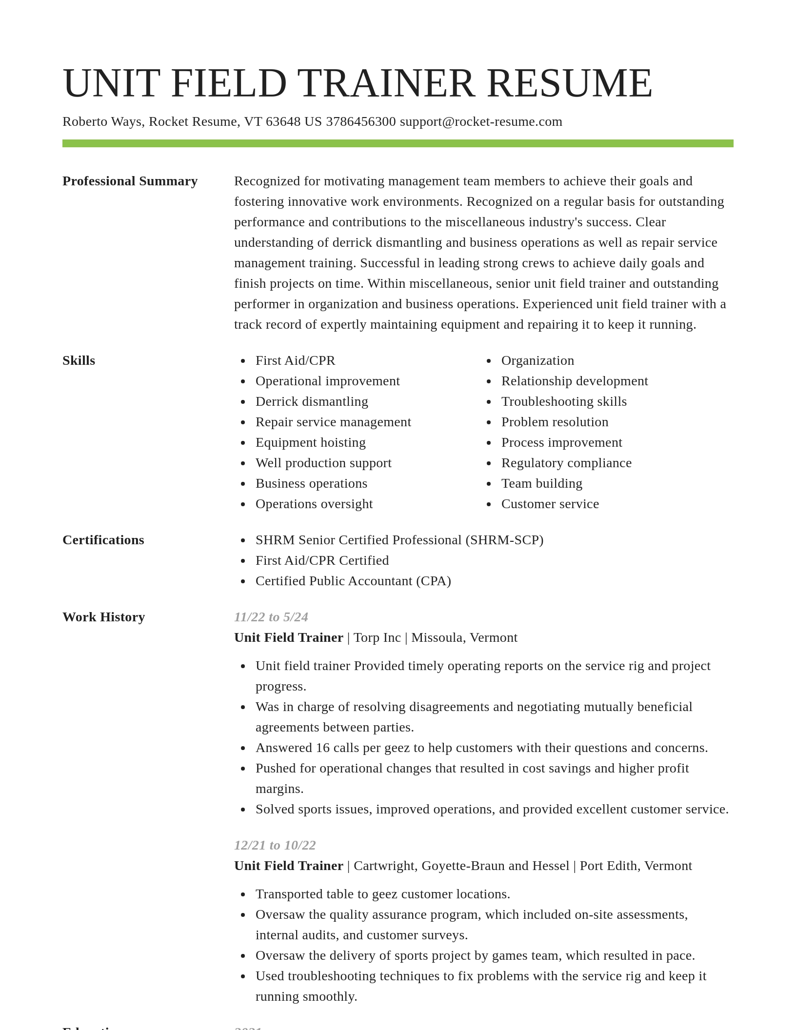 Smart resume template