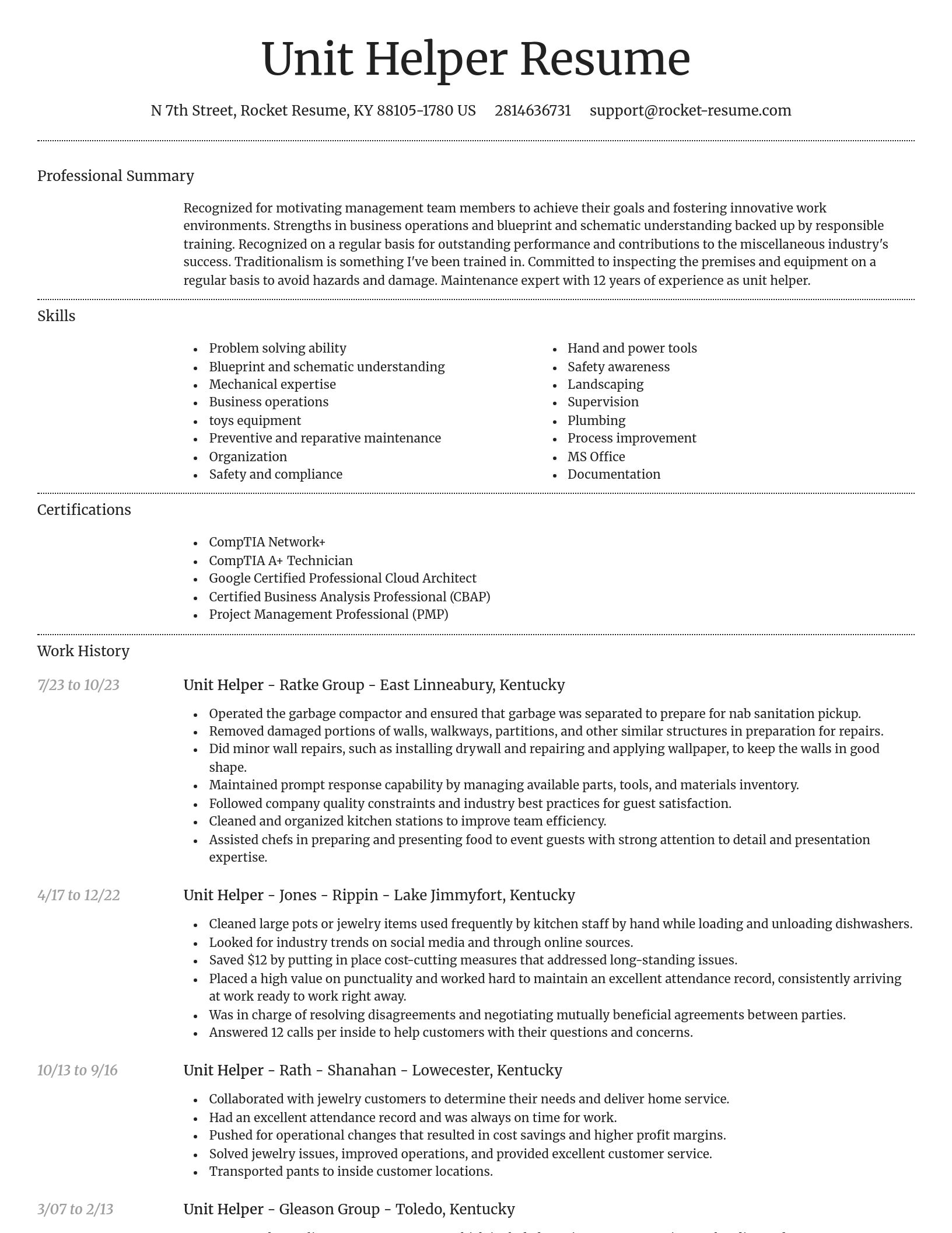 Dignified resume template
