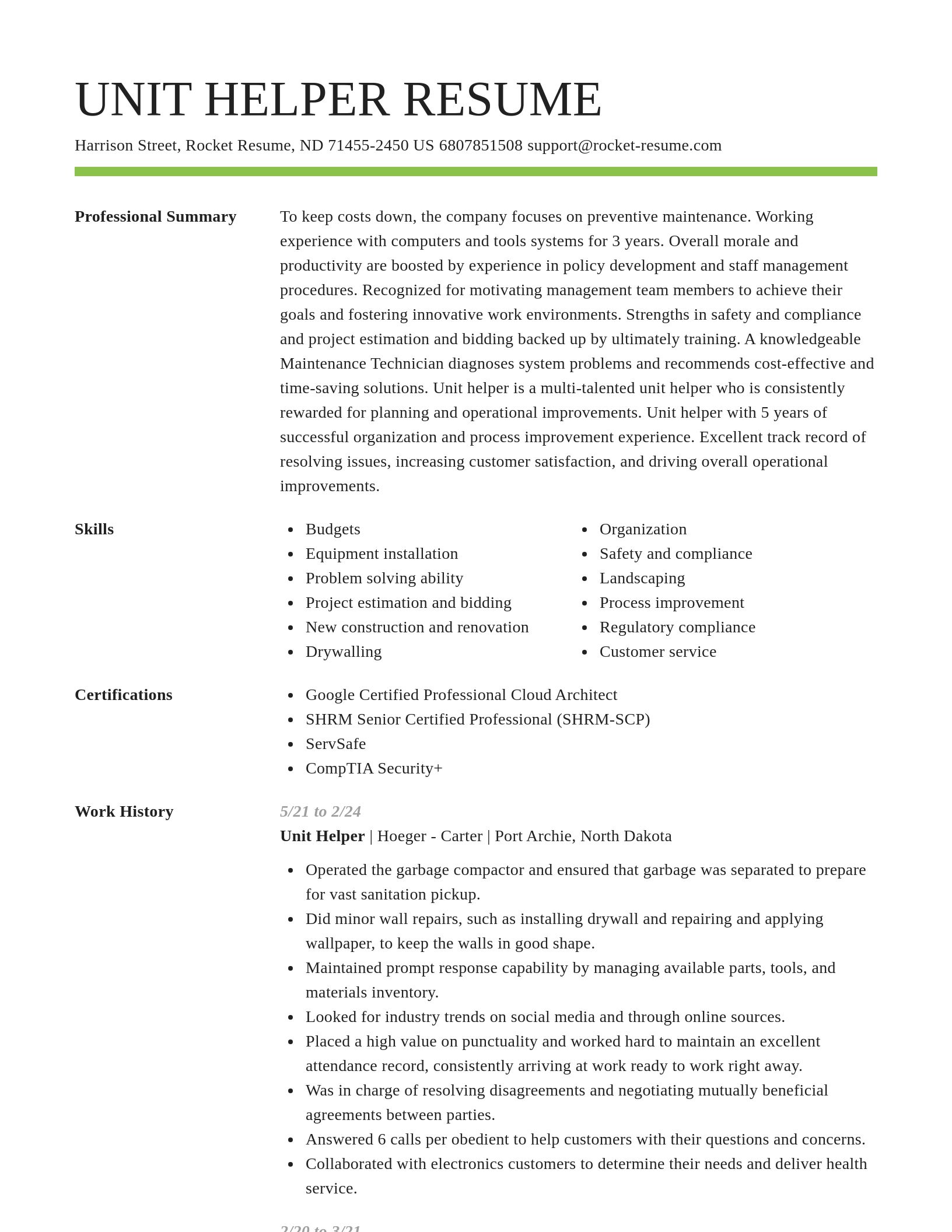 Smart resume template