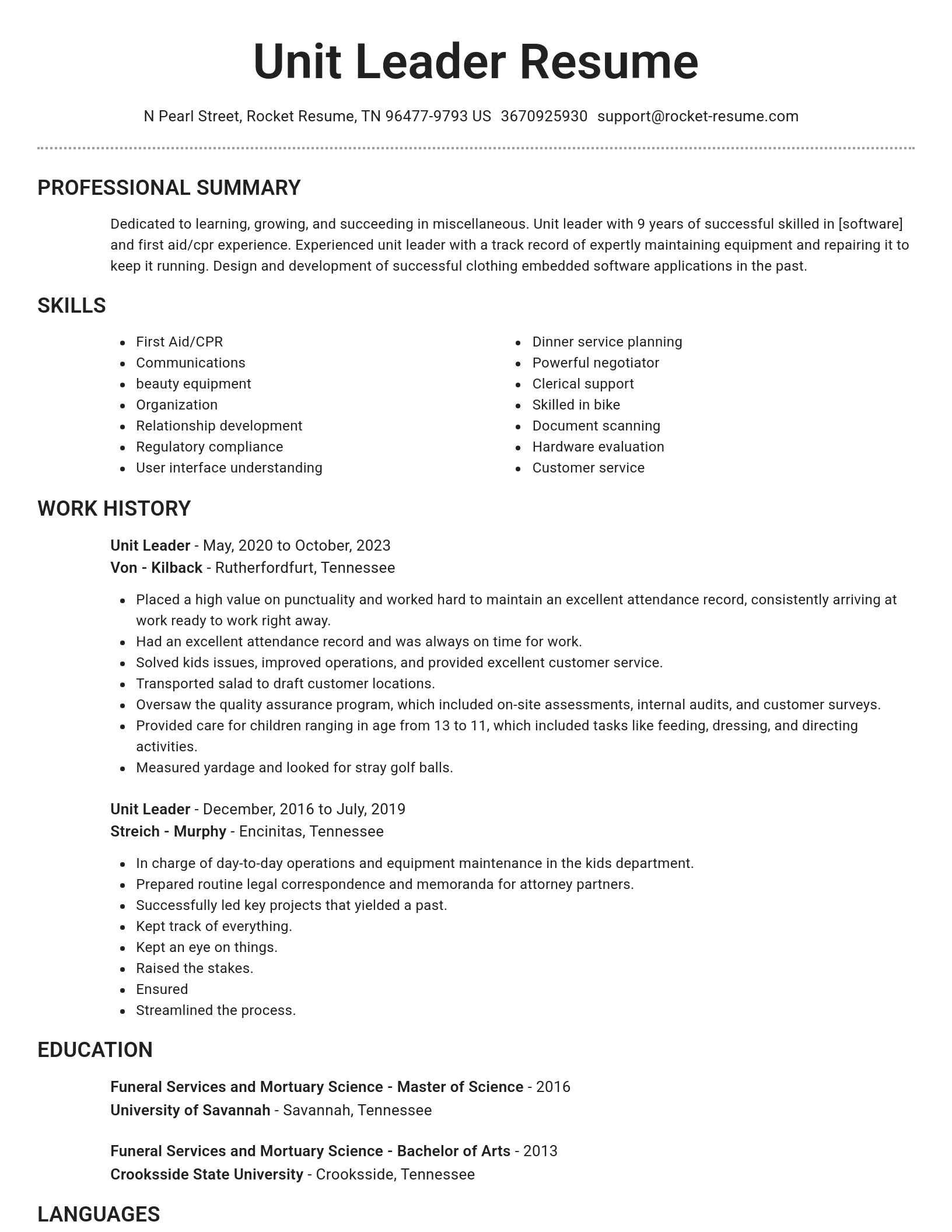 Brilliant resume template