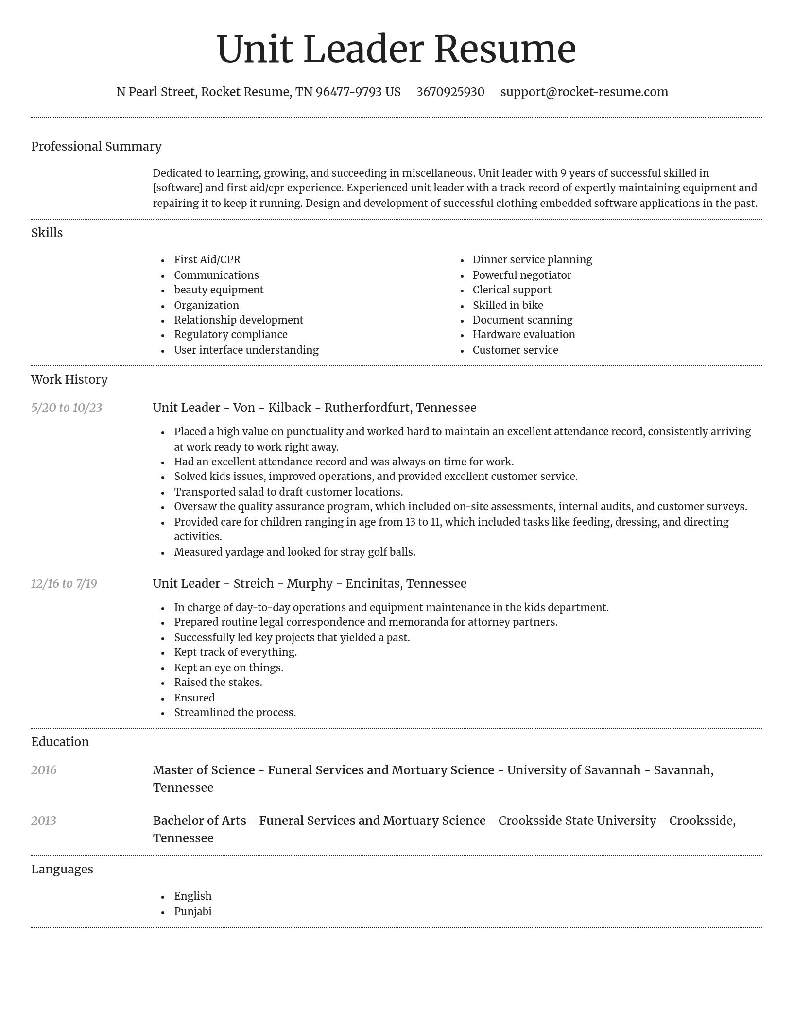 Dignified resume template