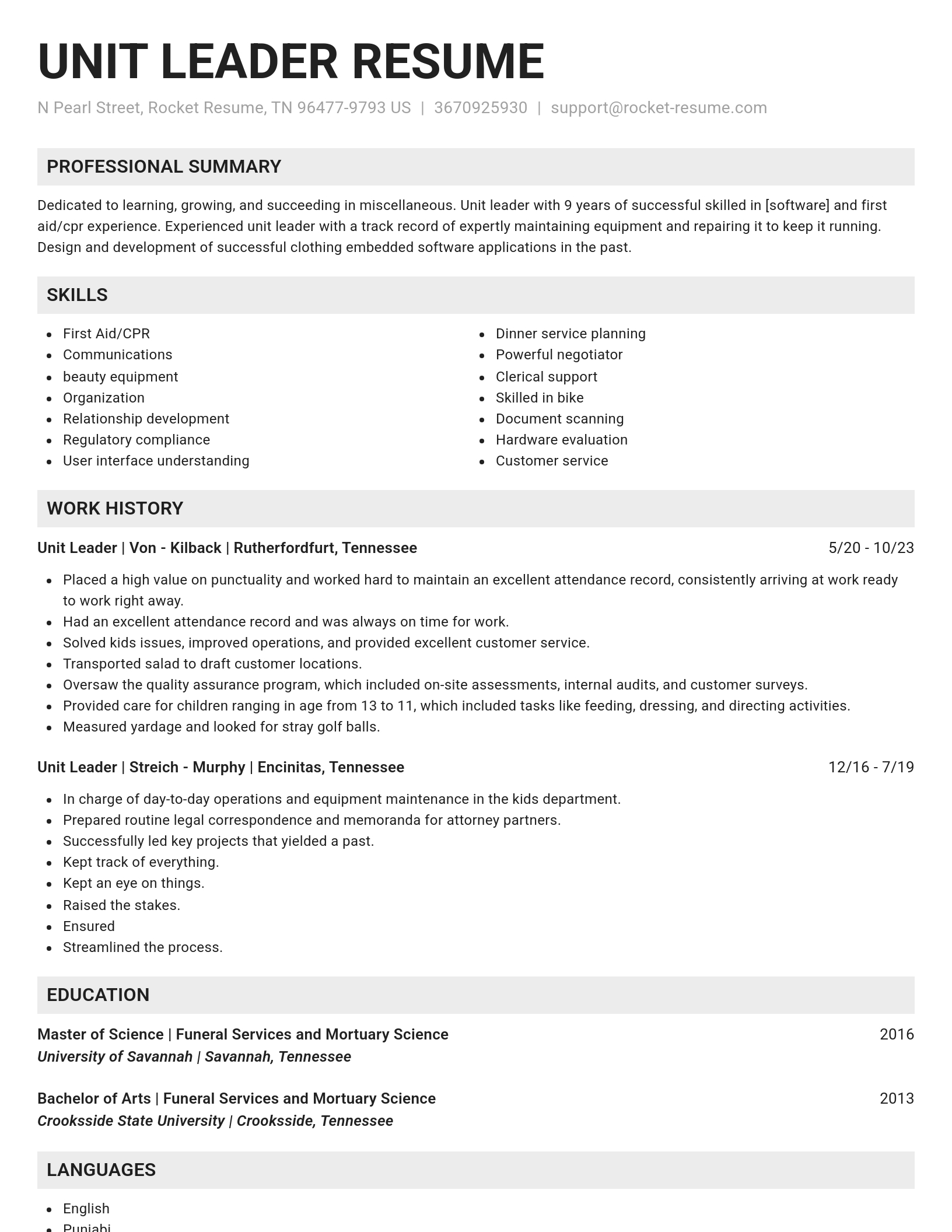 Genius resume template