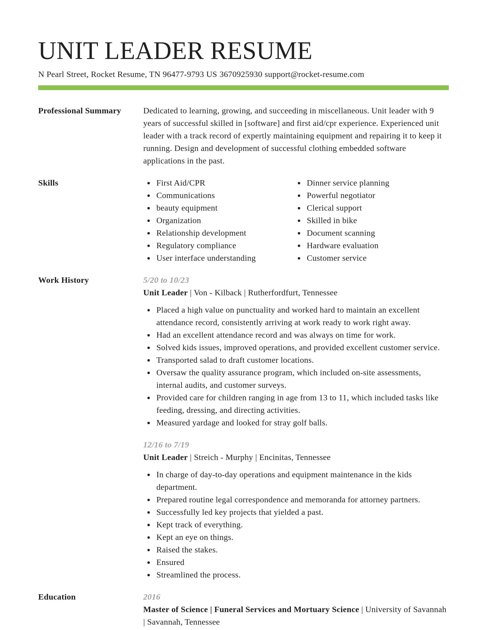 Smart resume template