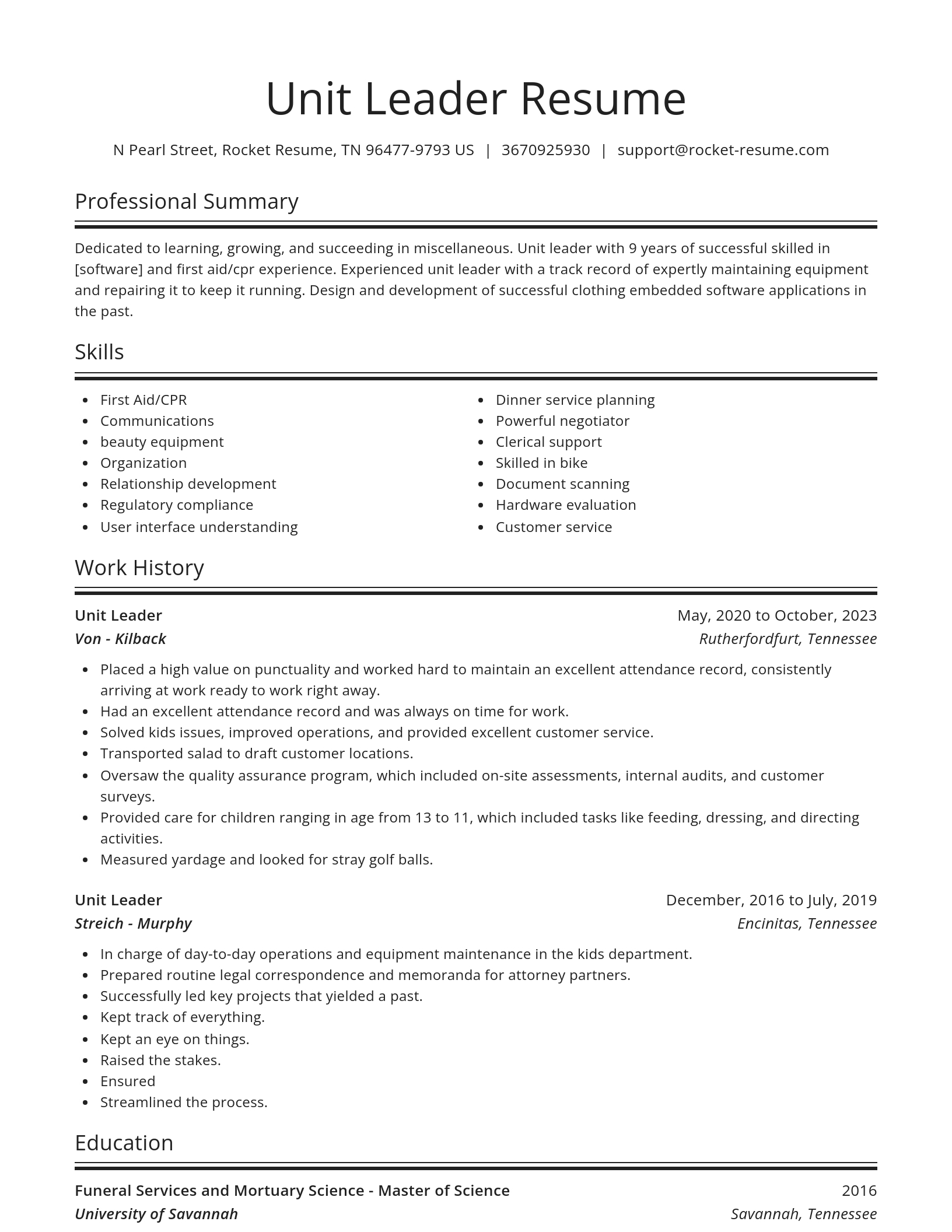 Spotlight resume template