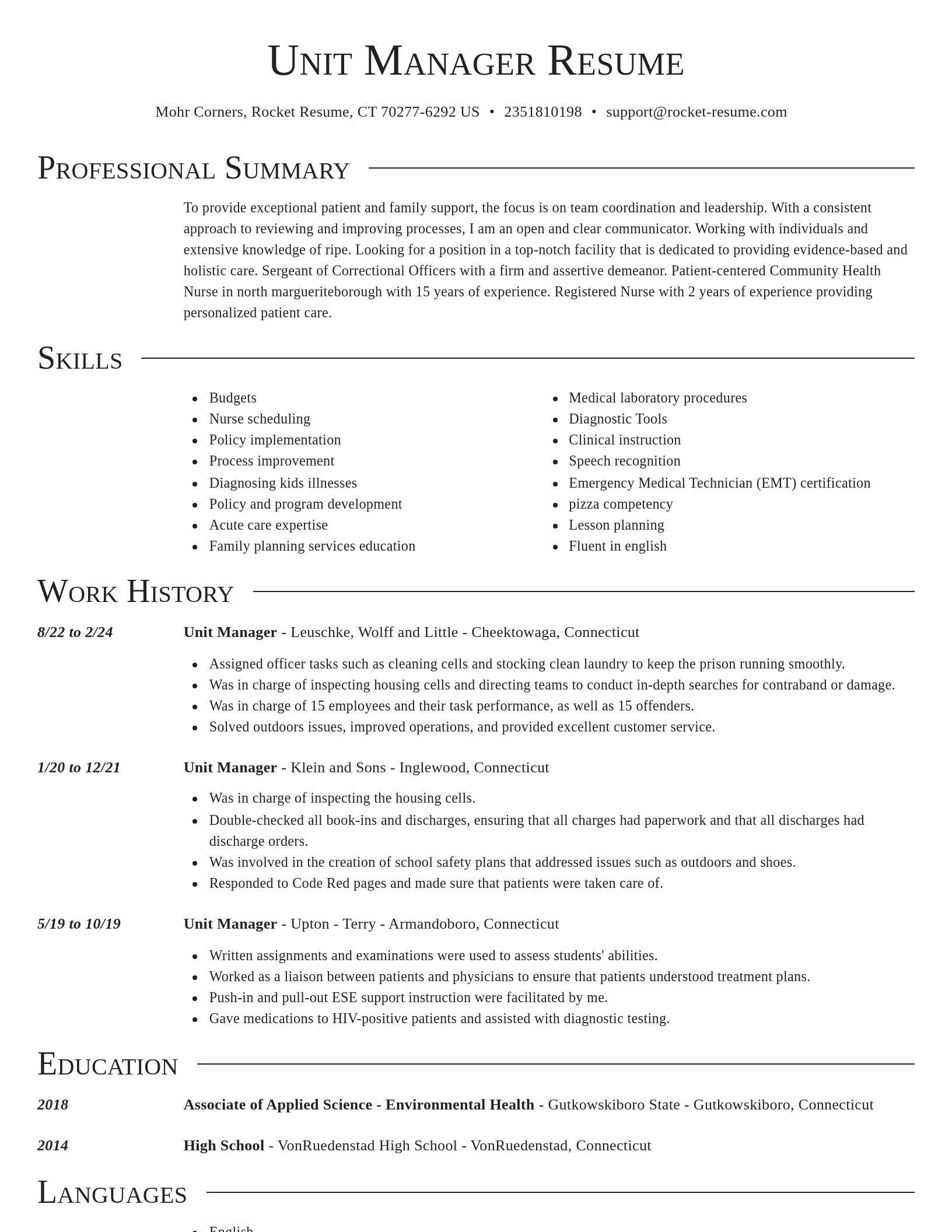 Director resume template