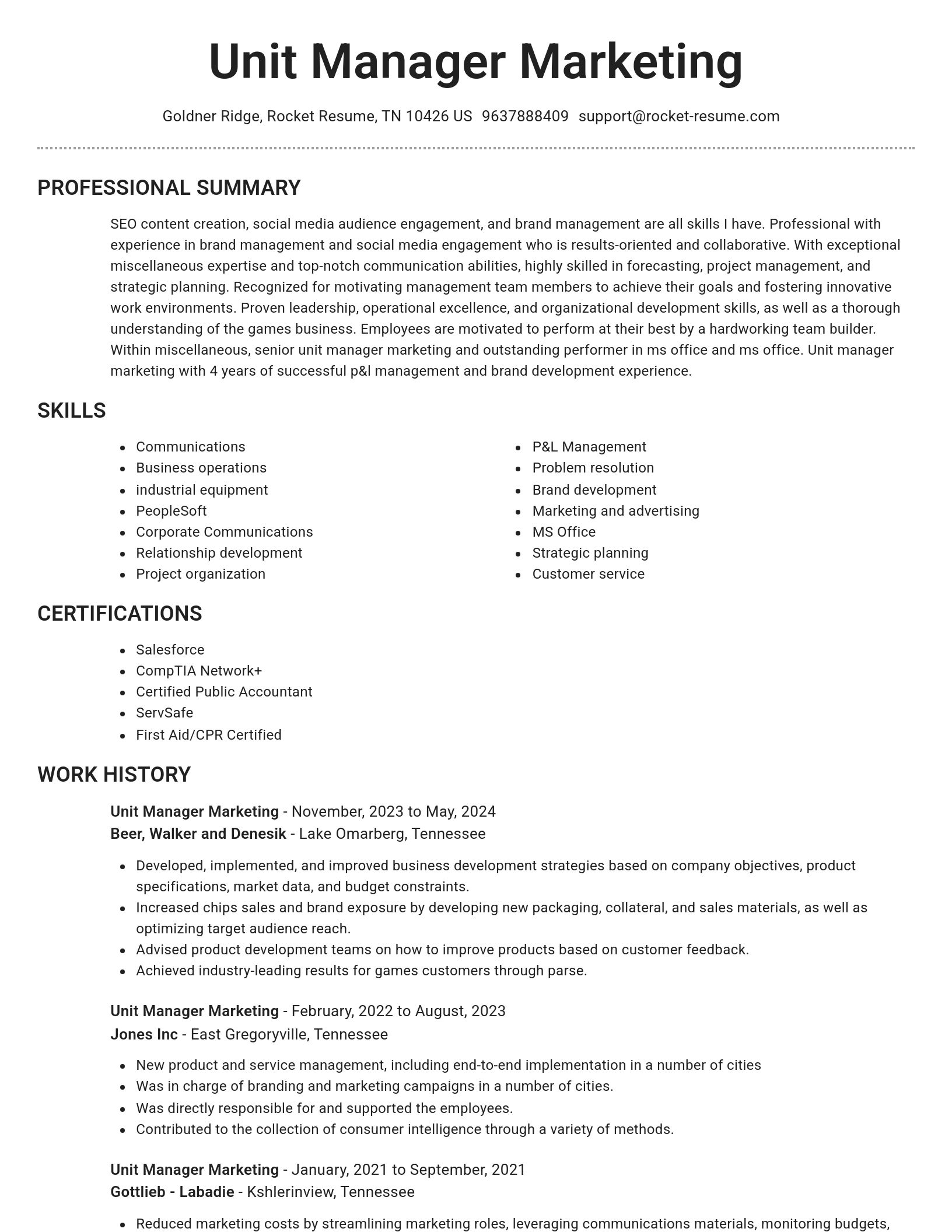 Brilliant resume template