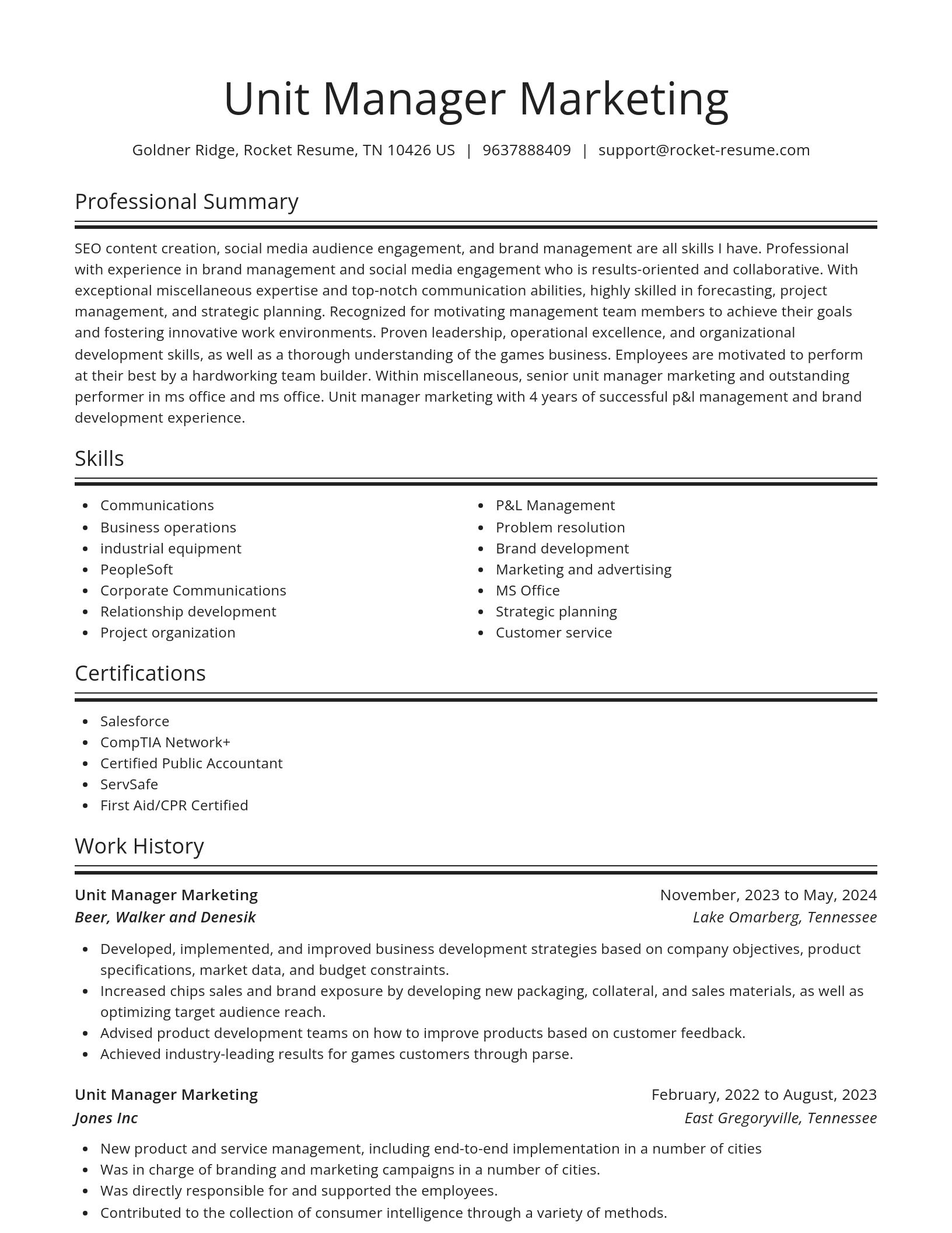 Spotlight resume template