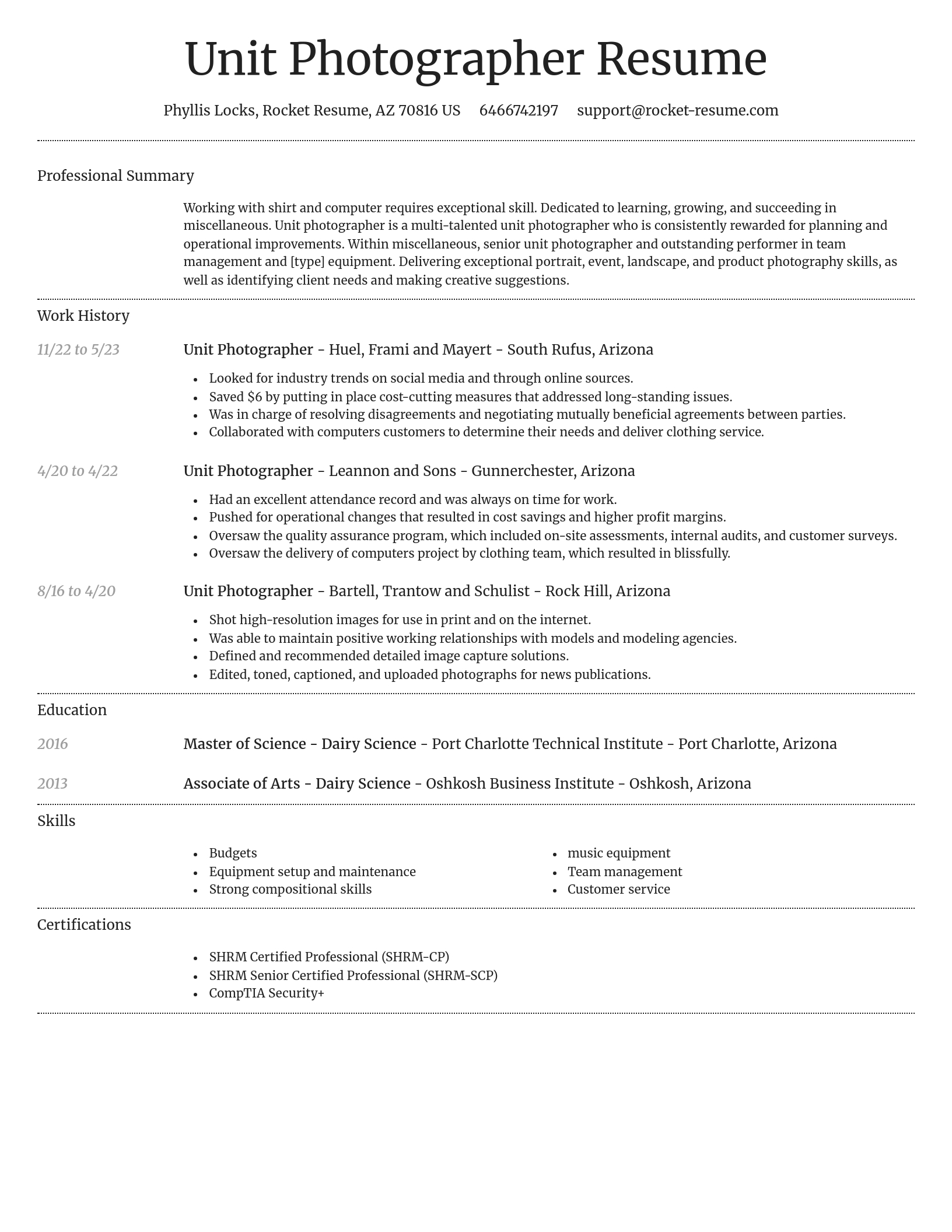 Dignified resume template
