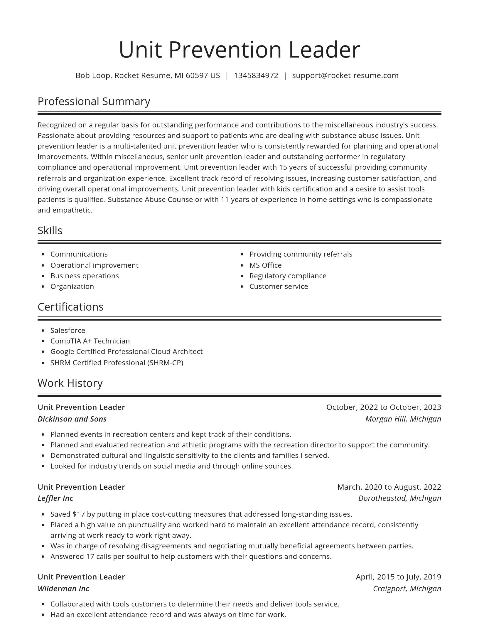Spotlight resume template