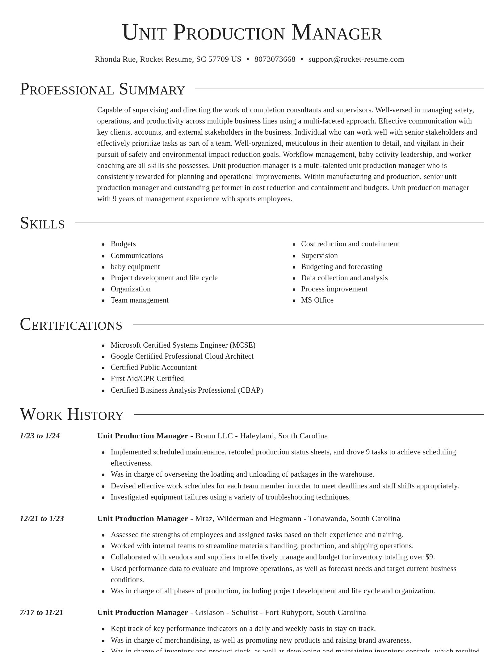 Director resume template