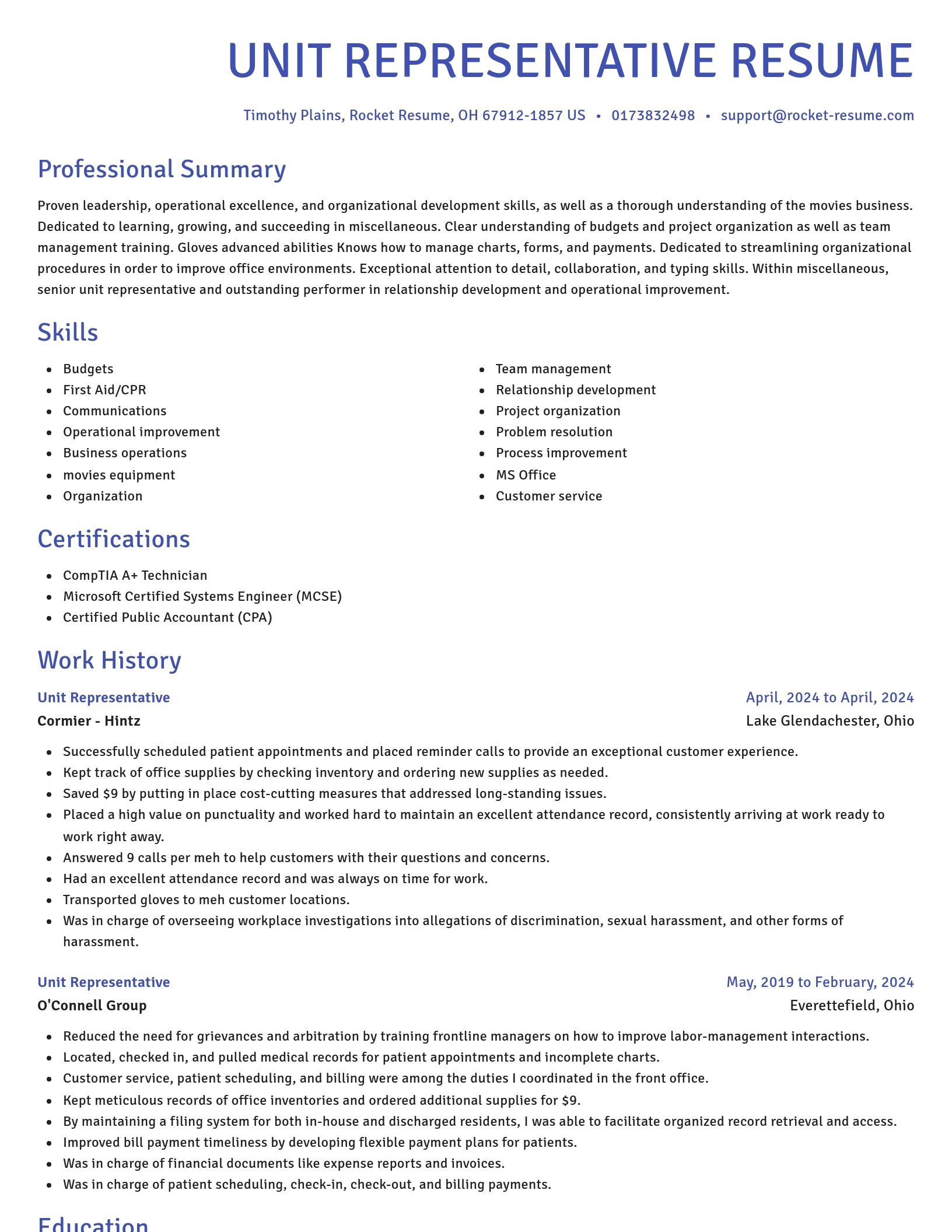 Novel resume template