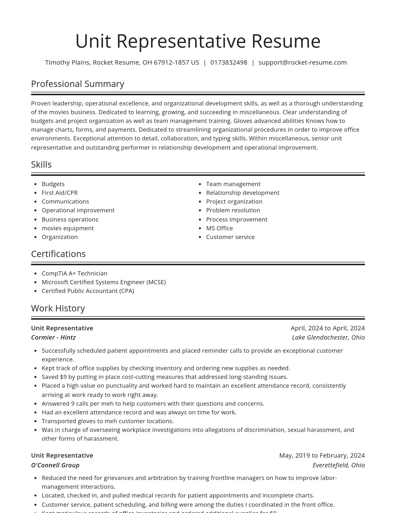 Spotlight resume template