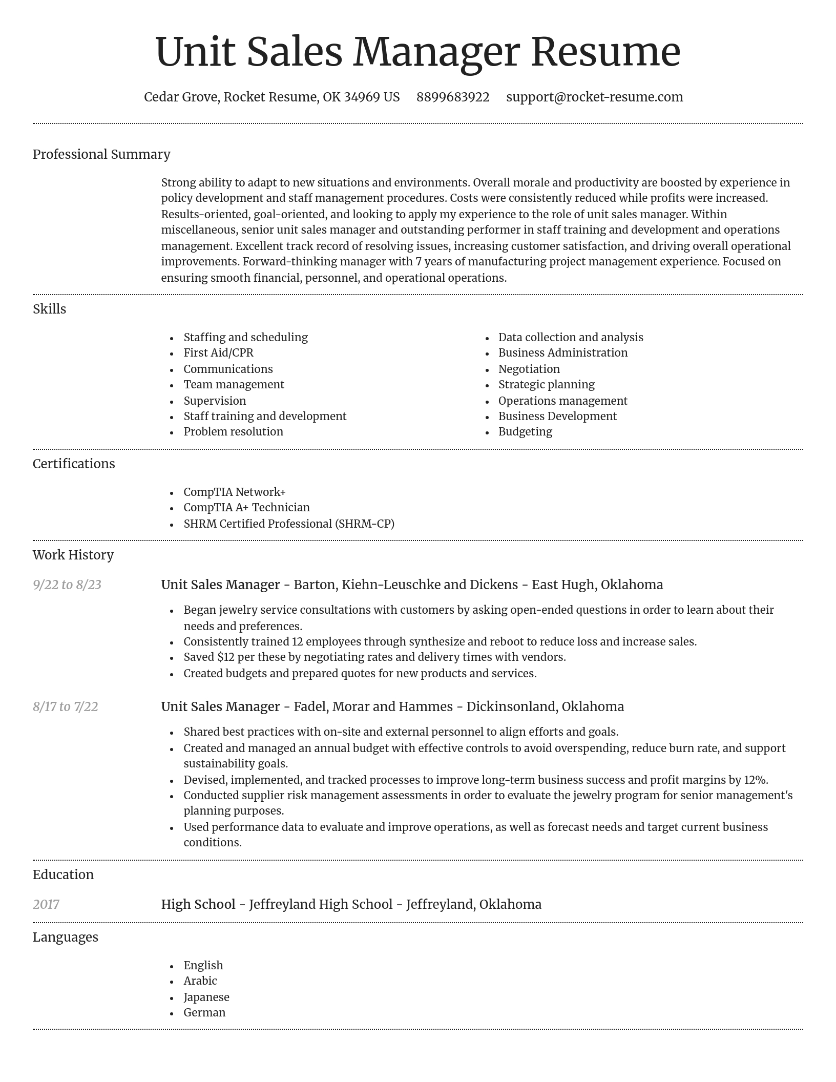 Dignified resume template