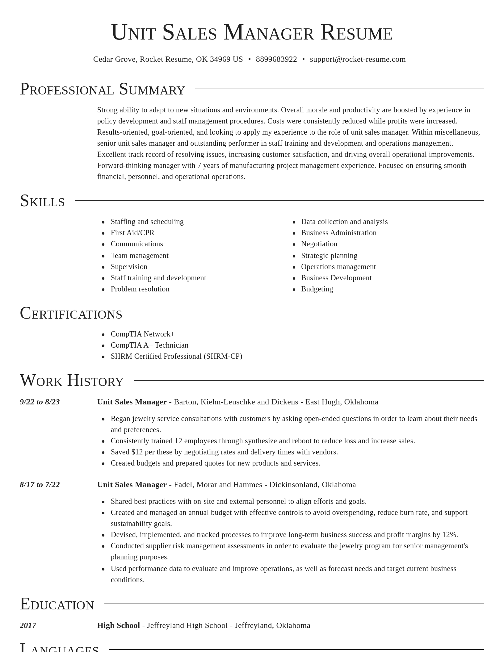 Director resume template