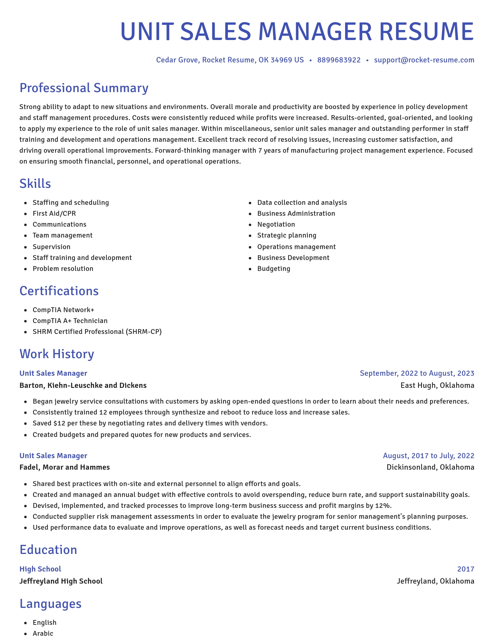 Novel resume template