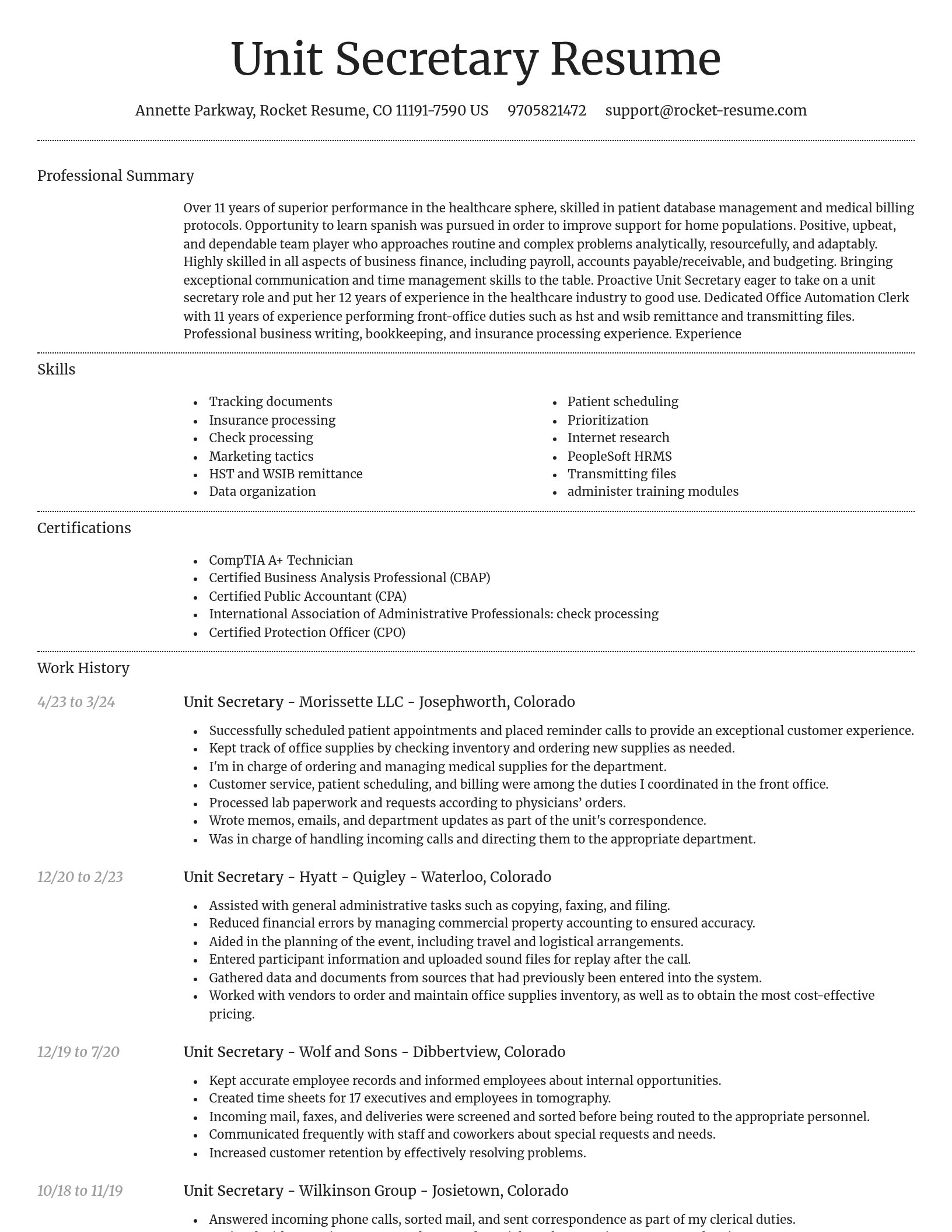 Dignified resume template