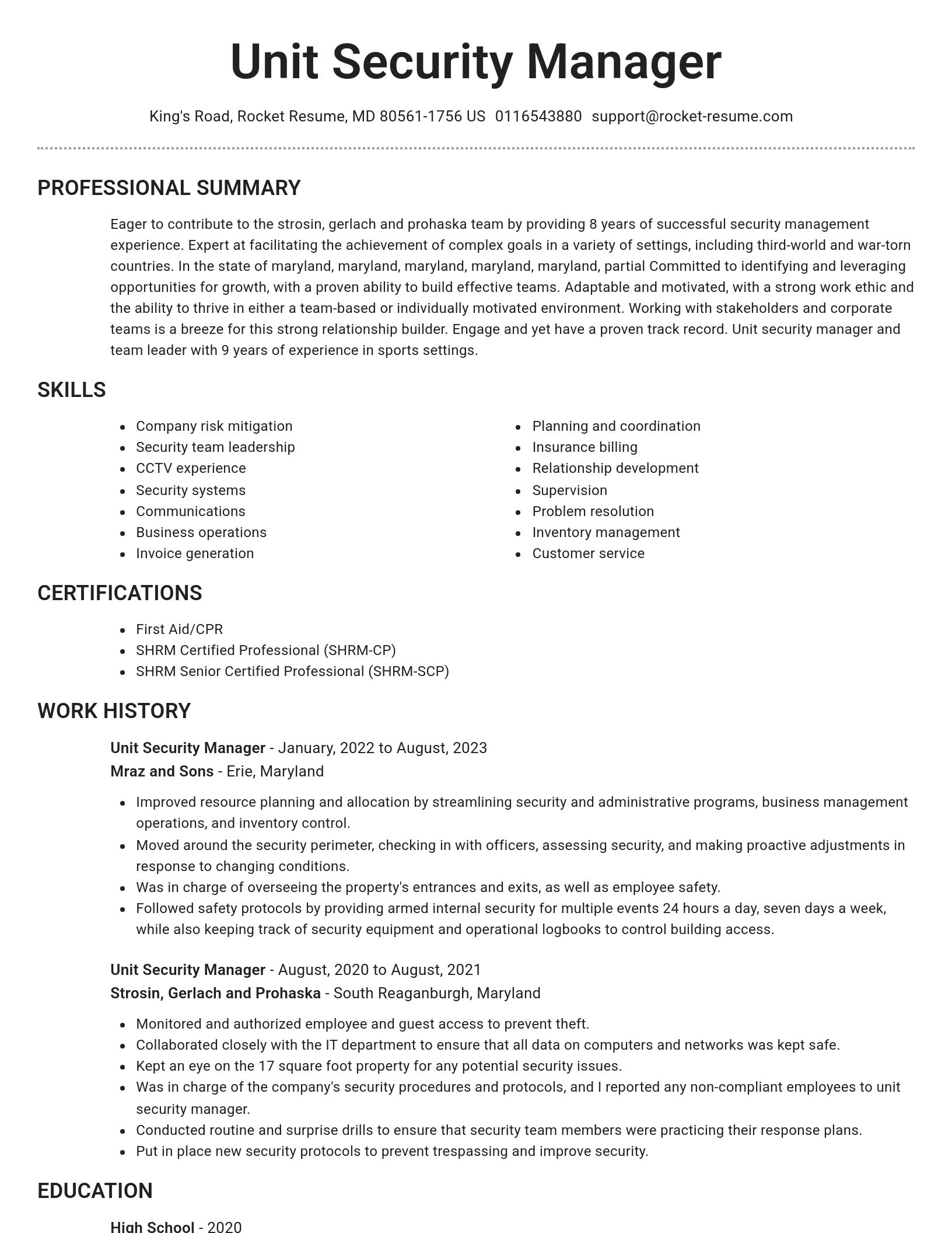 Brilliant resume template