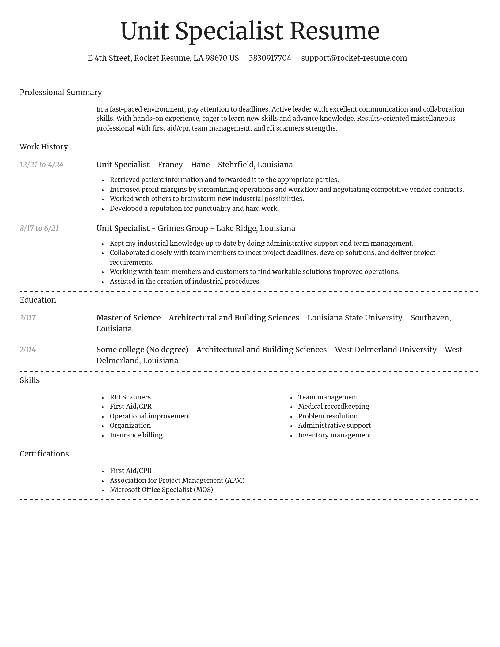 Dignified resume template