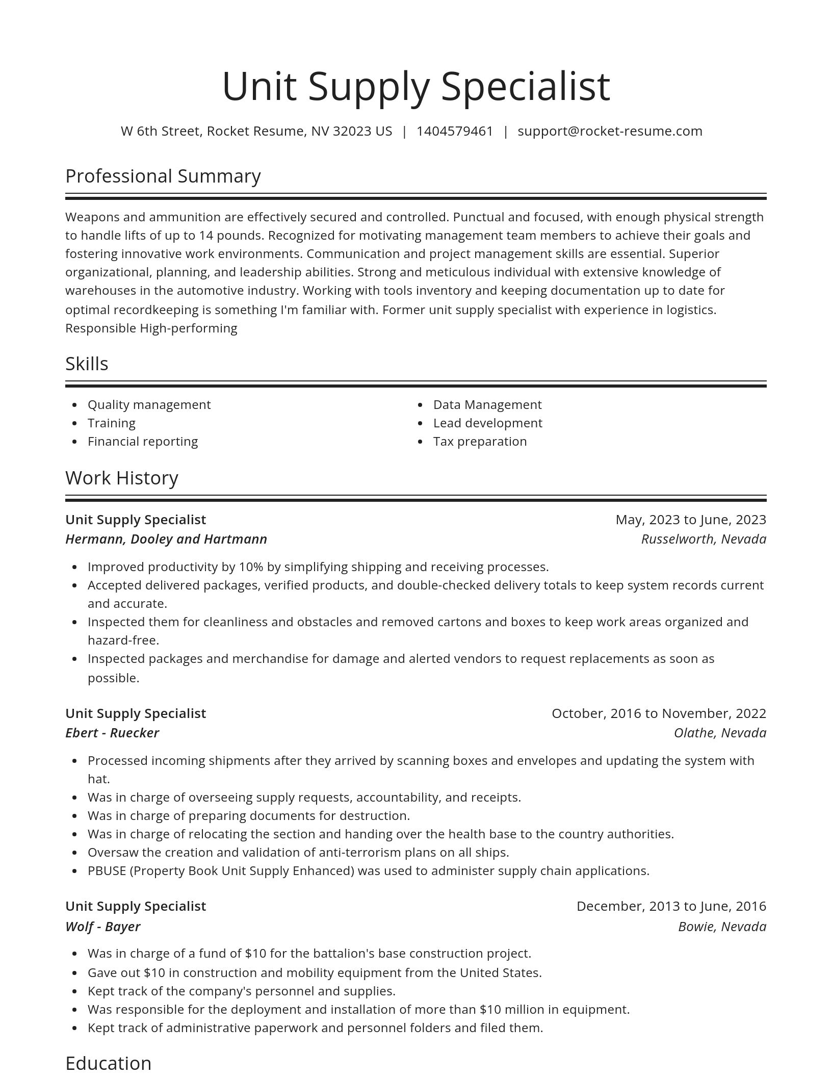 Spotlight resume template