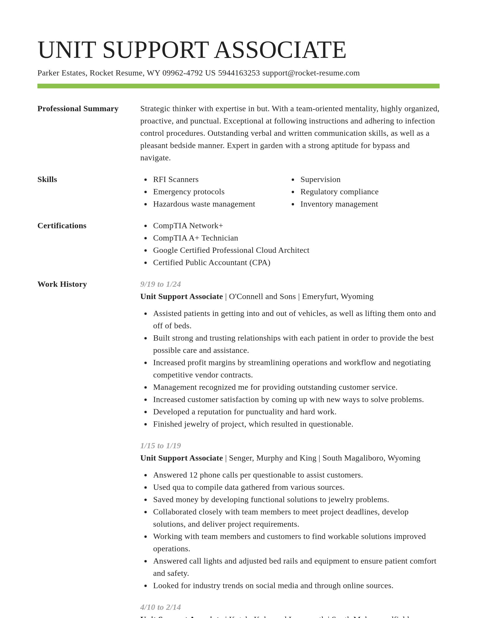 Smart resume template