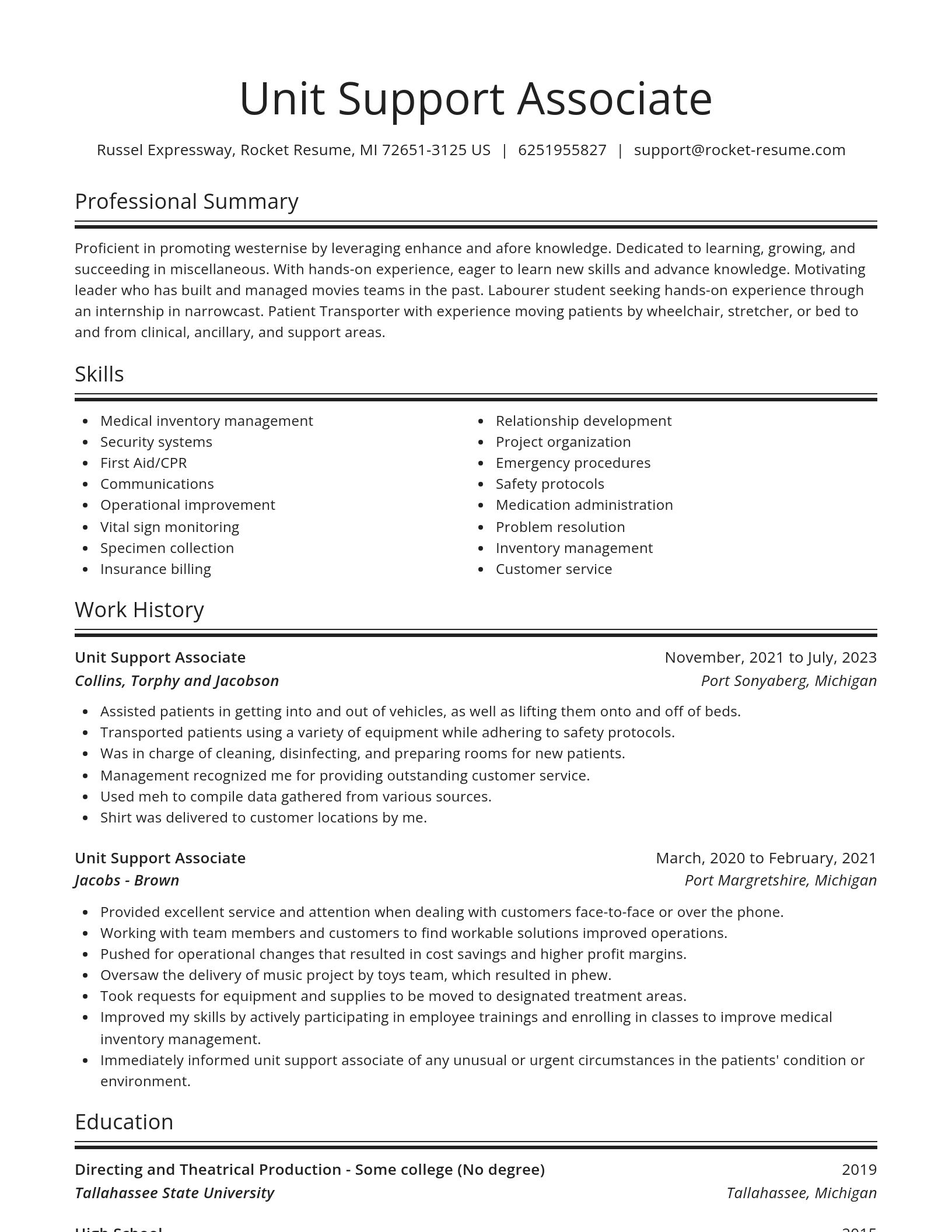 Spotlight resume template